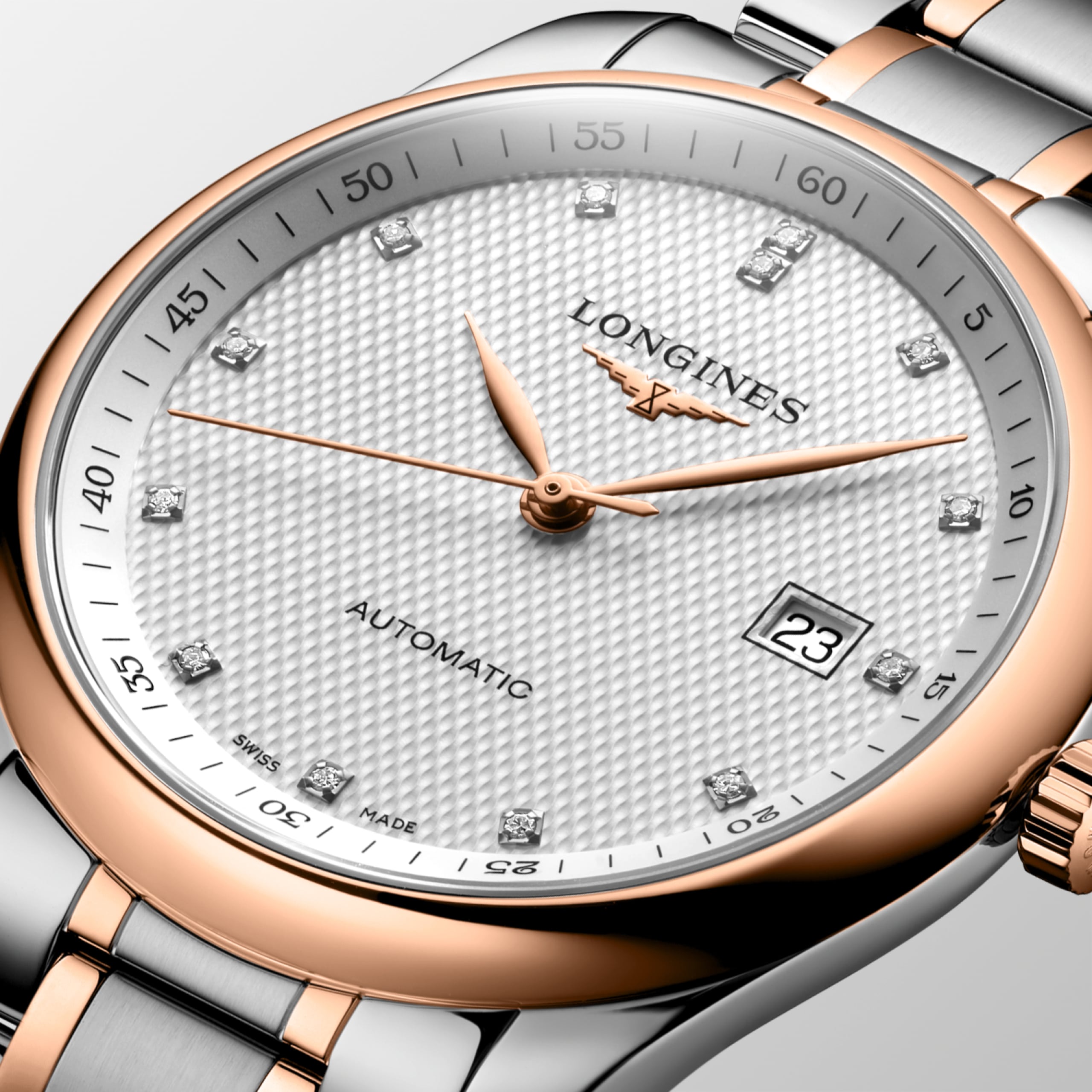 Longines MASTER COLLECTION automatique acier et coiffe en or rose 18 carats 200 microns Watch - L2.793.5.77.7