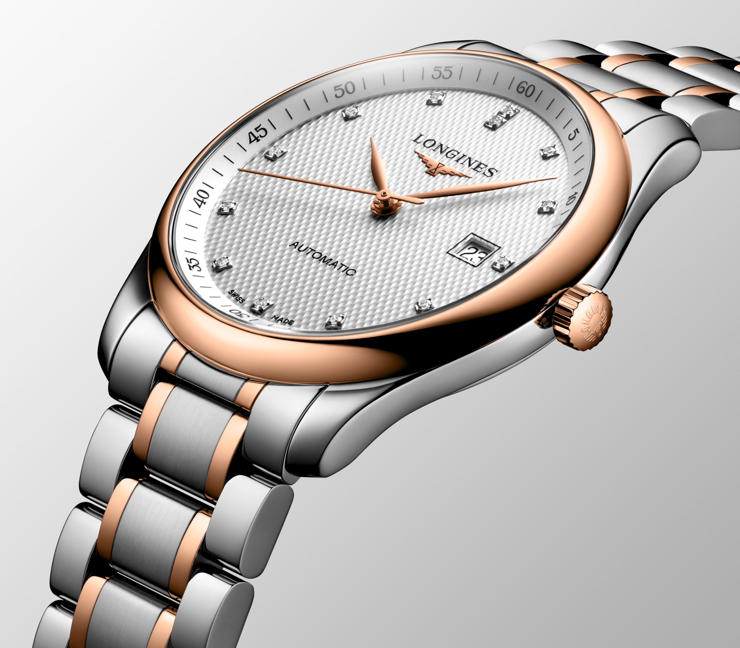 Longines MASTER COLLECTION automatique acier et coiffe en or rose 18 carats 200 microns Watch - L2.793.5.77.7
