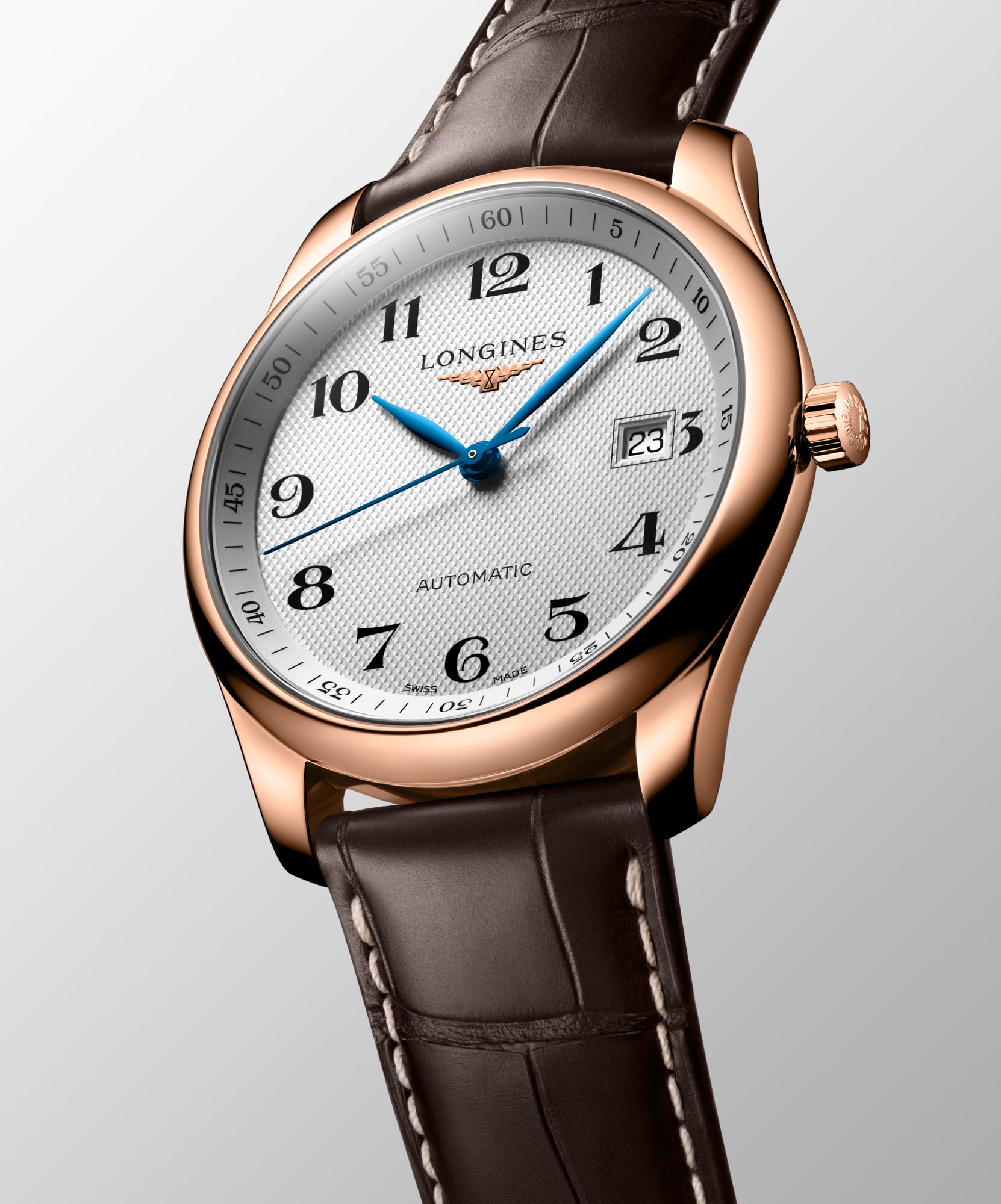 LONGINES MASTER COLLECTION Automatic, Rose Gold 18 Carats, Silver