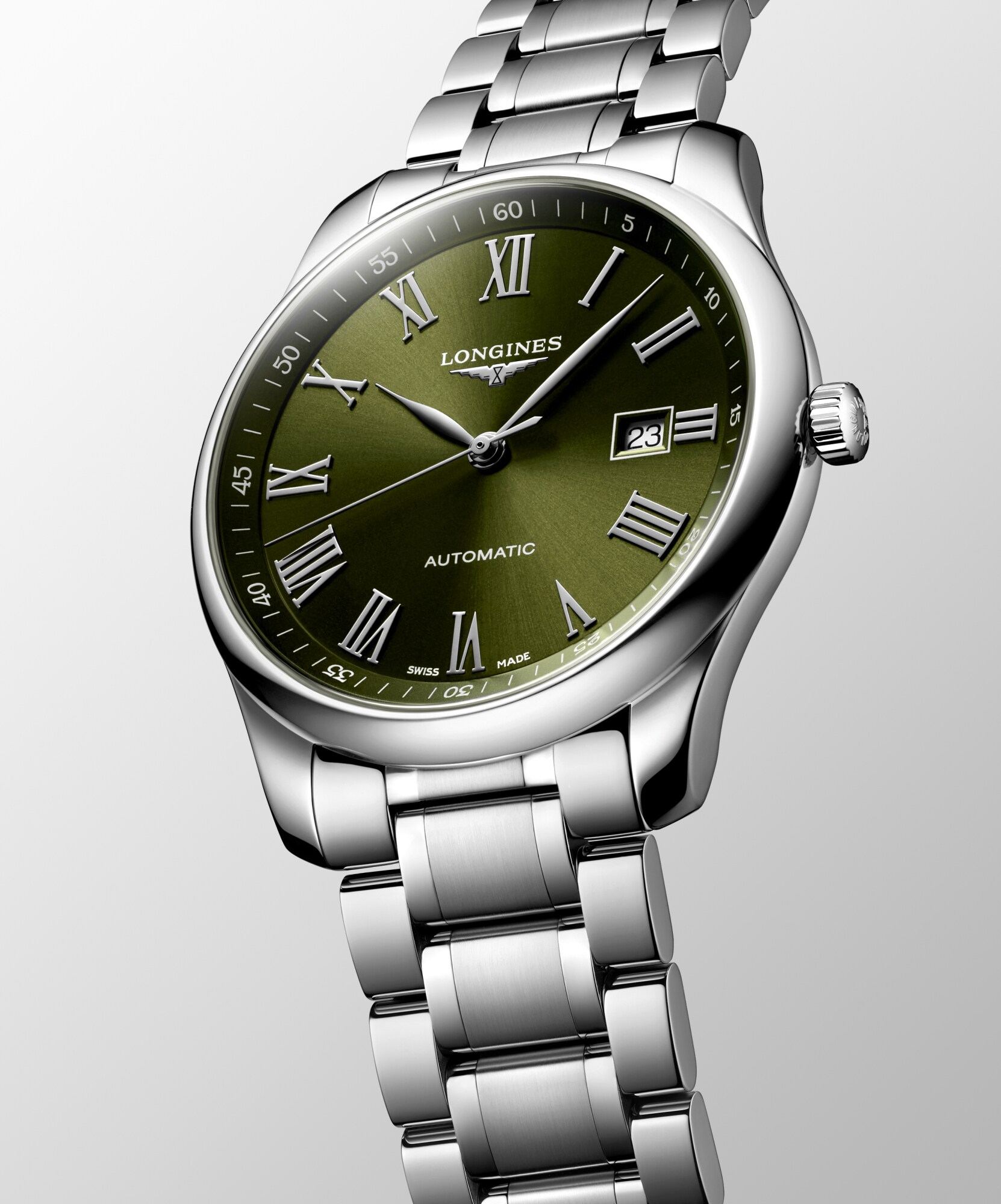ラウンド  COLLECTION MASTER LONGINES Automatic, Green Steel, Stainless 人形