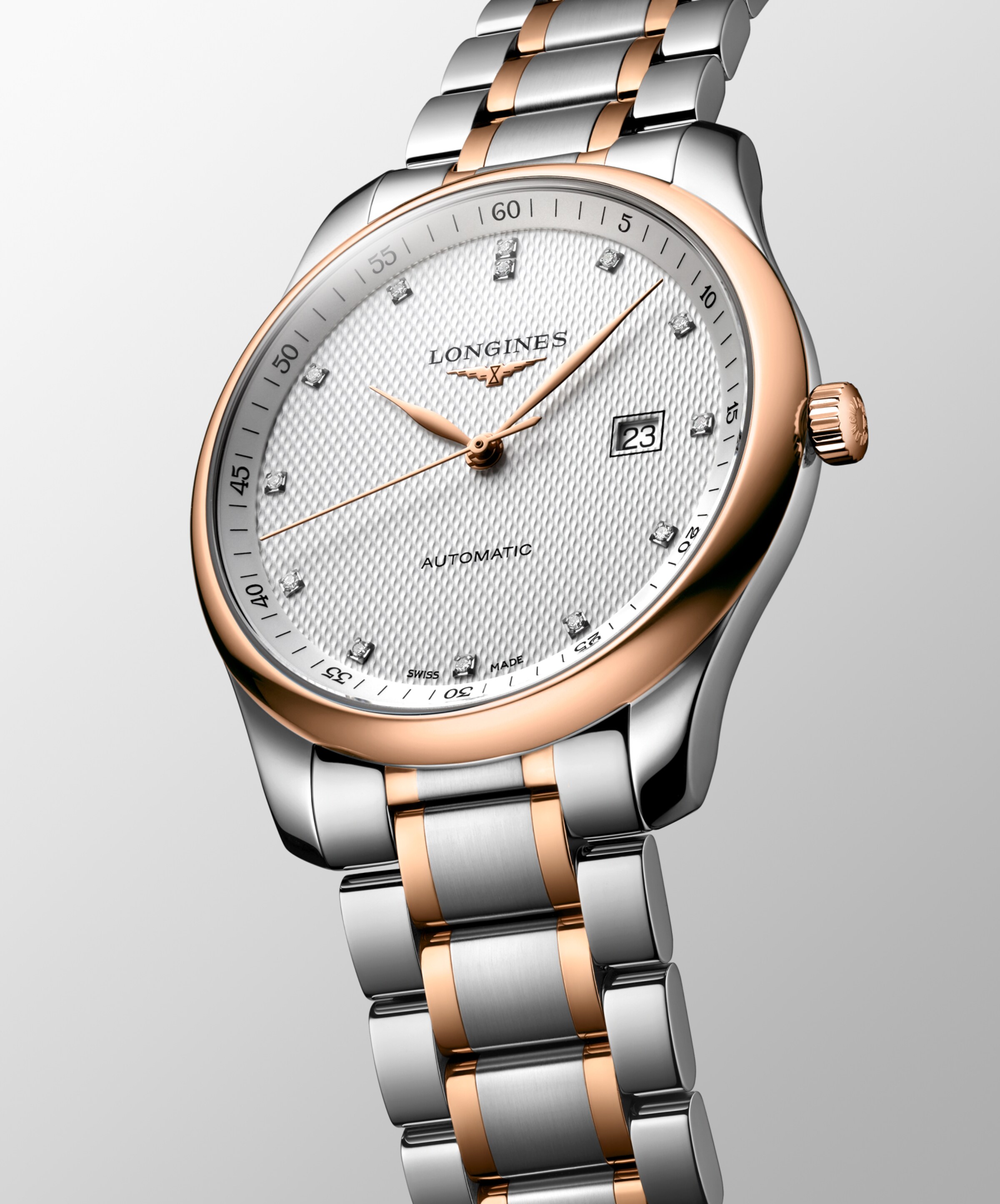 Longines MASTER COLLECTION Automatic Stainless steel and 18 karat pink gold cap 200 Watch - L2.893.5.77.7