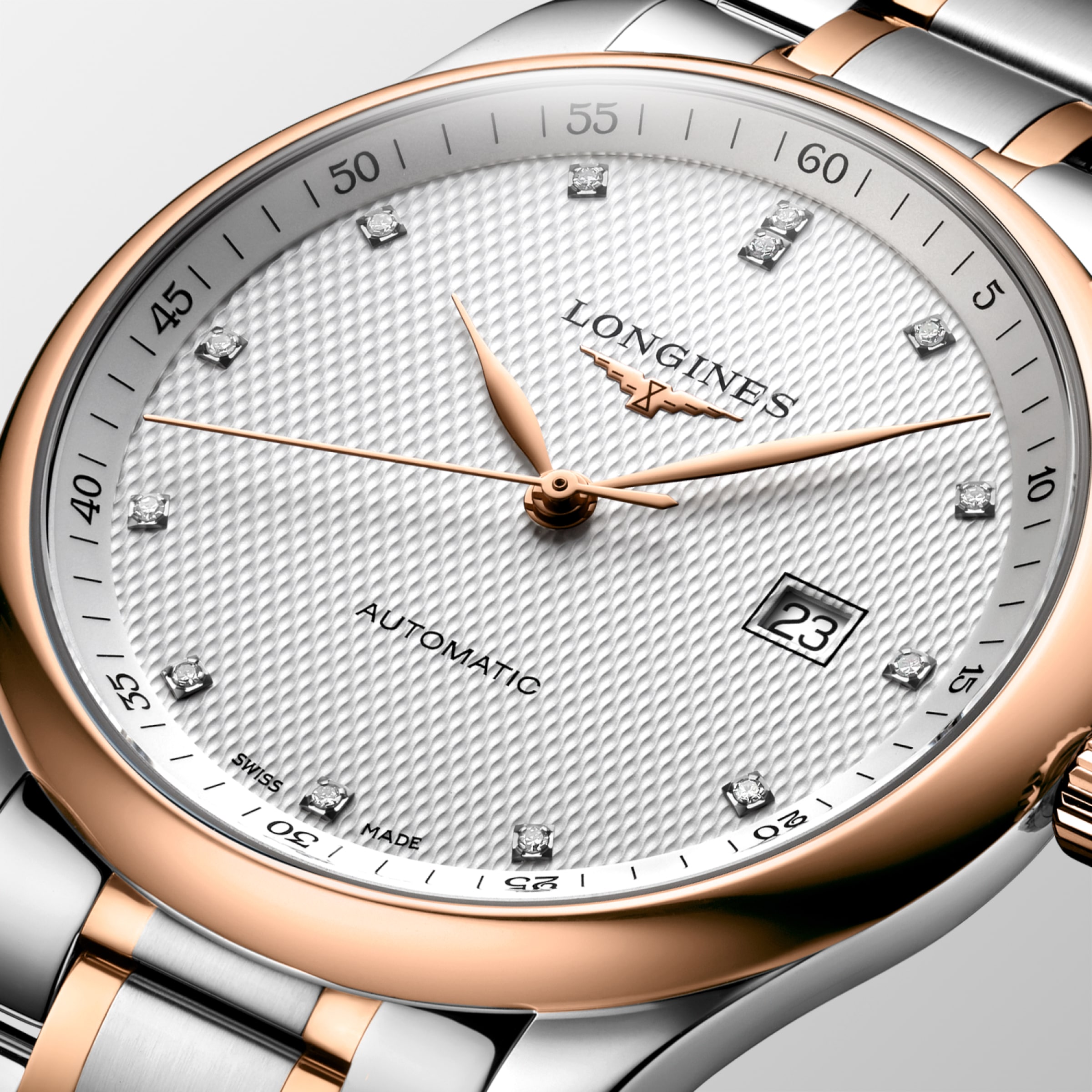 Longines MASTER COLLECTION Automatic Stainless steel and 18 karat pink gold cap 200 Watch - L2.893.5.77.7