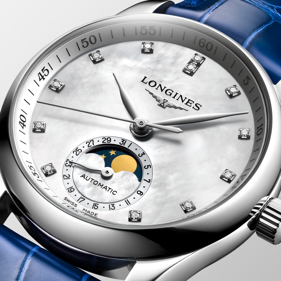 Longines Master Collection Moonphase 34mm Cadran Nacre Blanche - L2.409.4.87.0
