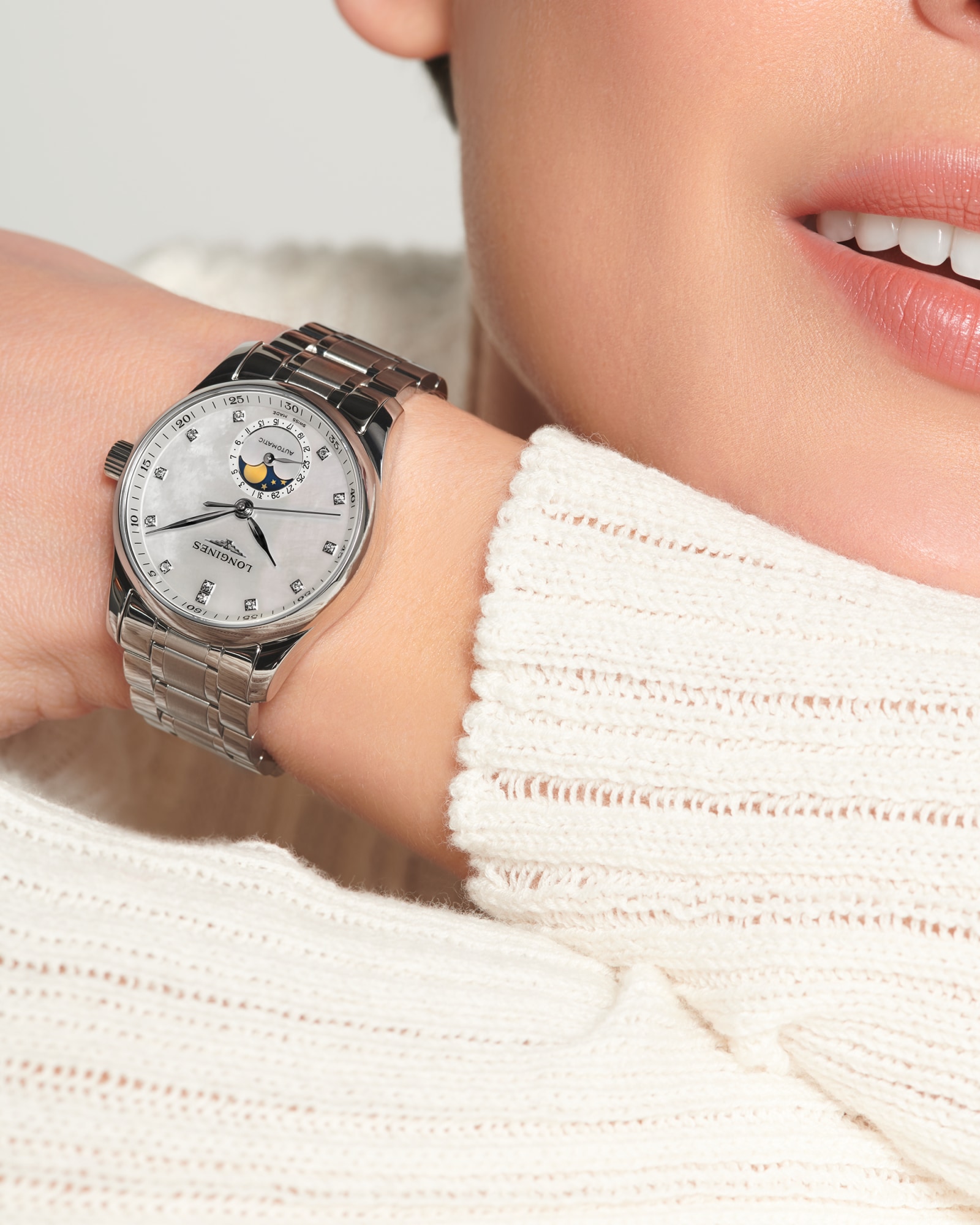LONGINES MASTER COLLECTION MOONPHASE 自動巻、ステンレス