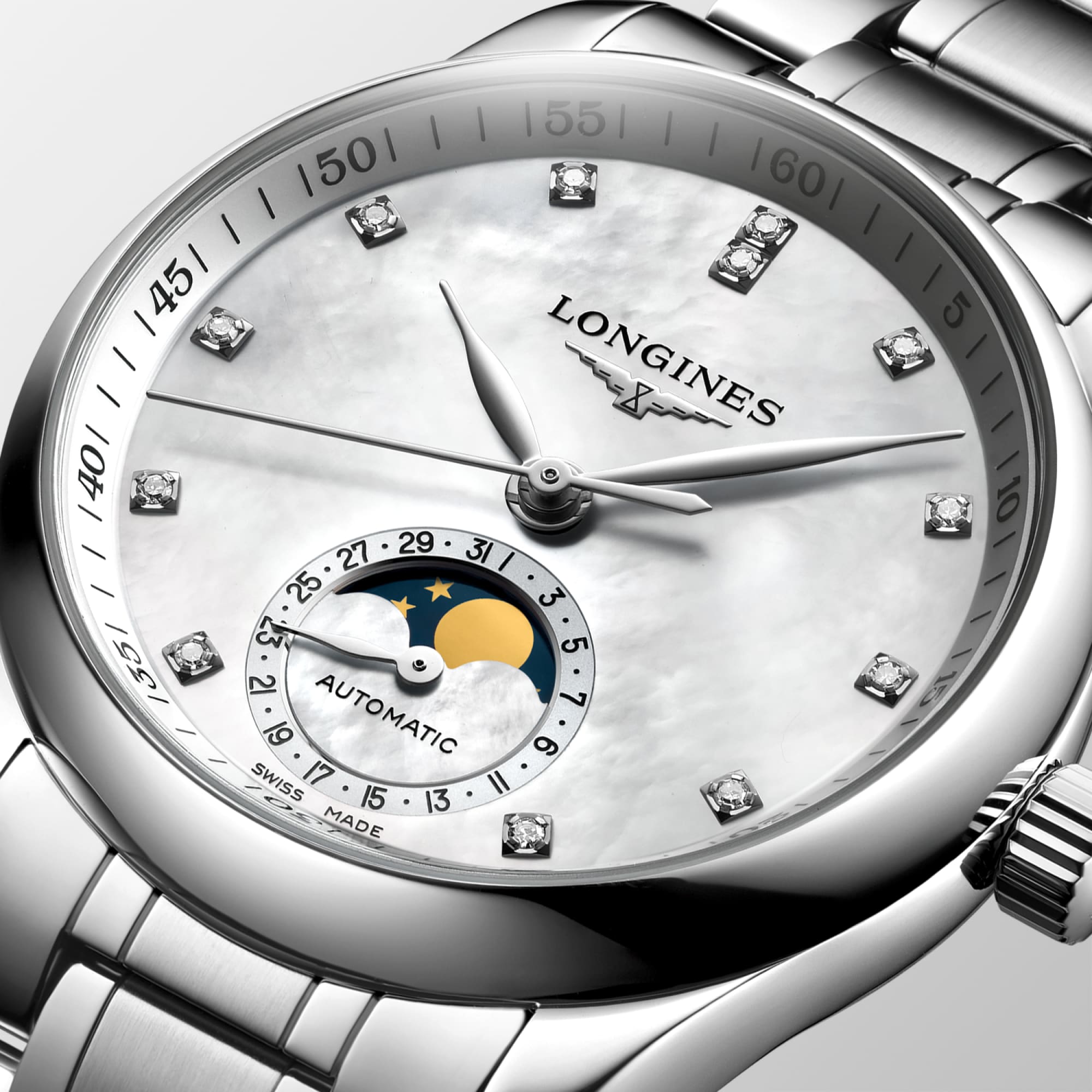 LONGINES MASTER COLLECTION MOONPHASE 自動巻、ステンレススティール