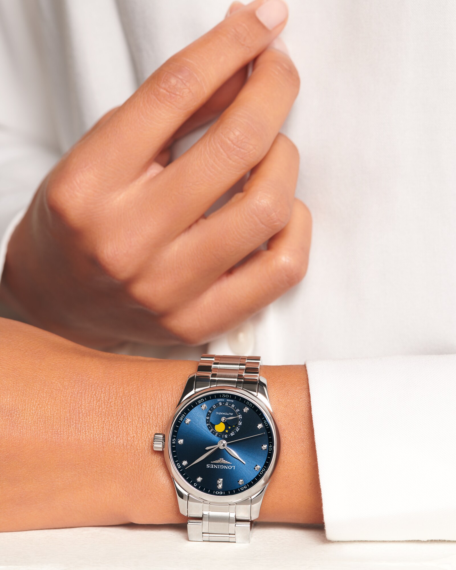 LONGINES MASTER COLLECTION MOONPHASE 自動巻、ステンレススティール