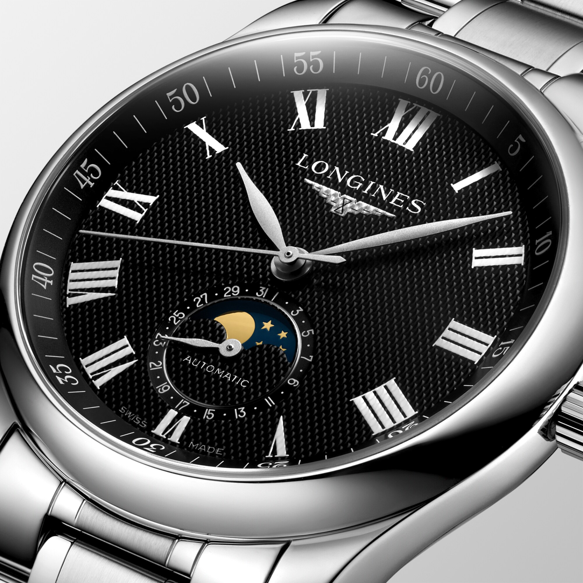 LONGINES MASTER COLLECTION MOONPHASE 自動巻、ステンレススティール