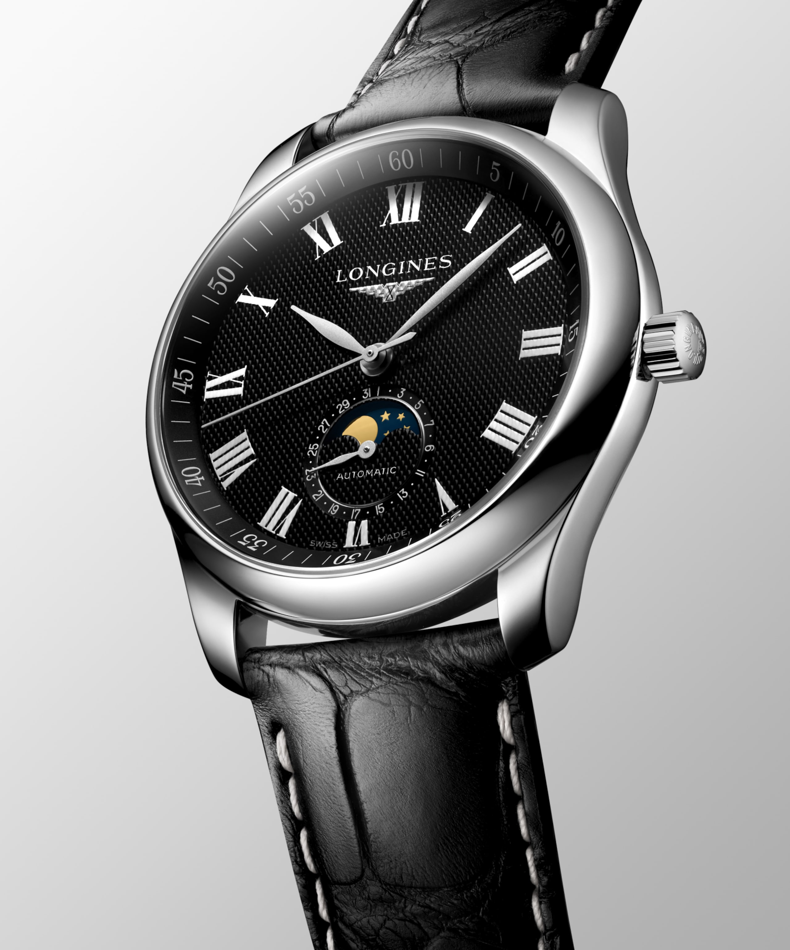 Longines MASTER COLLECTION MOONPHASE automatico acciaio inossidabile Watch - L2.909.4.51.7