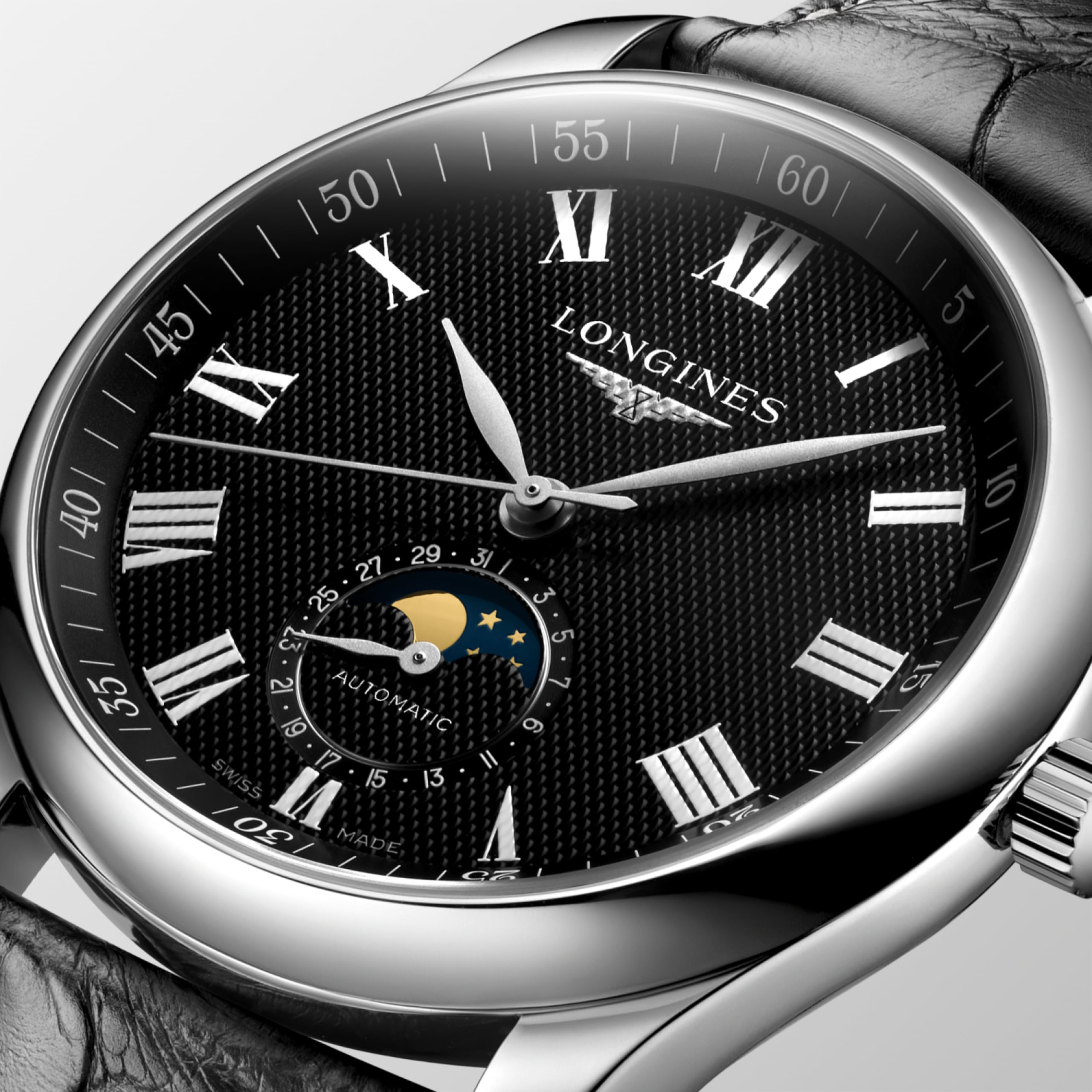 Longines MASTER COLLECTION MOONPHASE automatico acciaio inossidabile Watch - L2.909.4.51.7