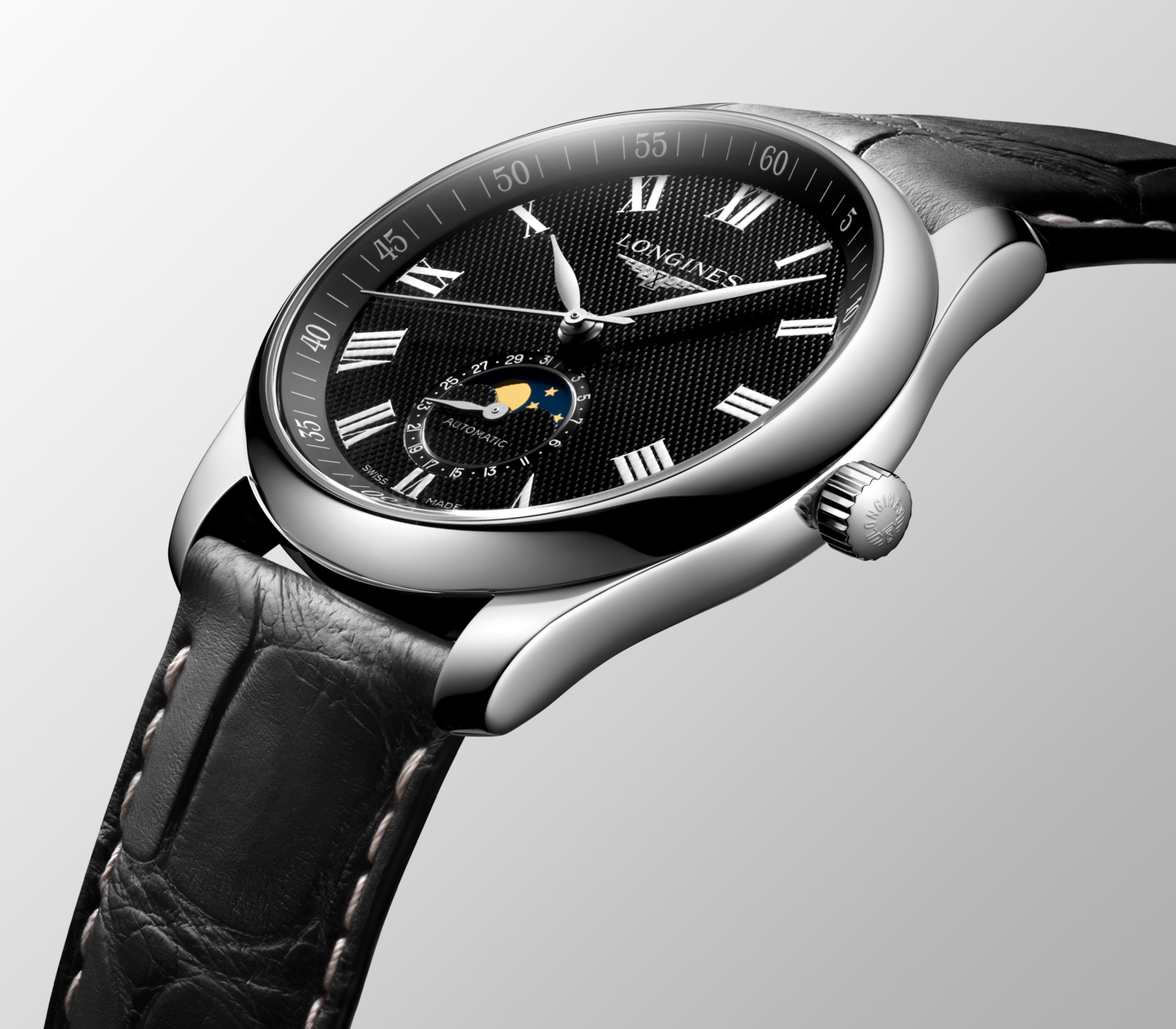 Longines MASTER COLLECTION MOONPHASE automatico acciaio inossidabile Watch - L2.909.4.51.7