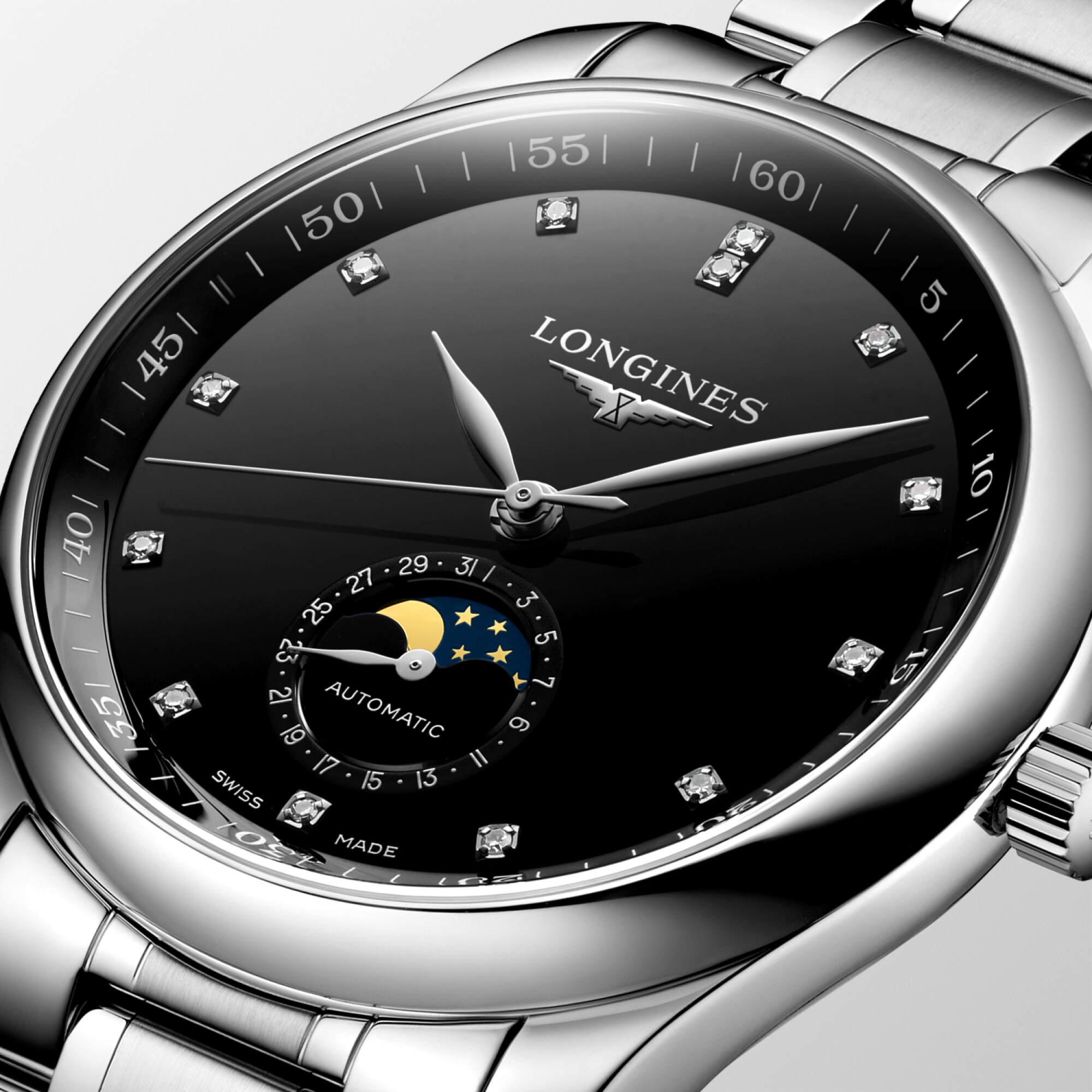 LONGINES MASTER COLLECTION MOONPHASE 自動巻、ステンレス