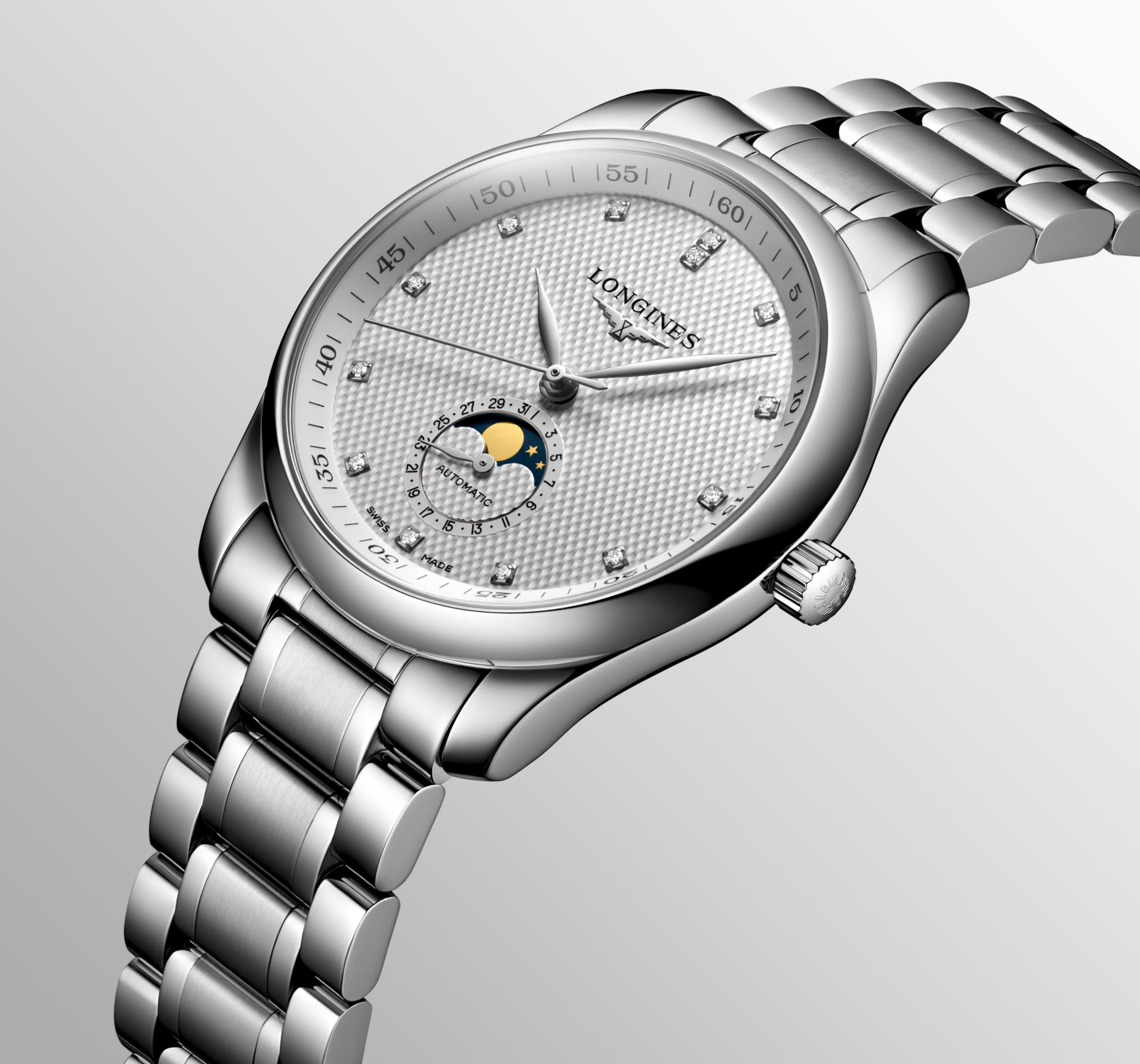 Longines MASTER COLLECTION MOONPHASE automatic stainless steel Watch - L2.909.4.77.6