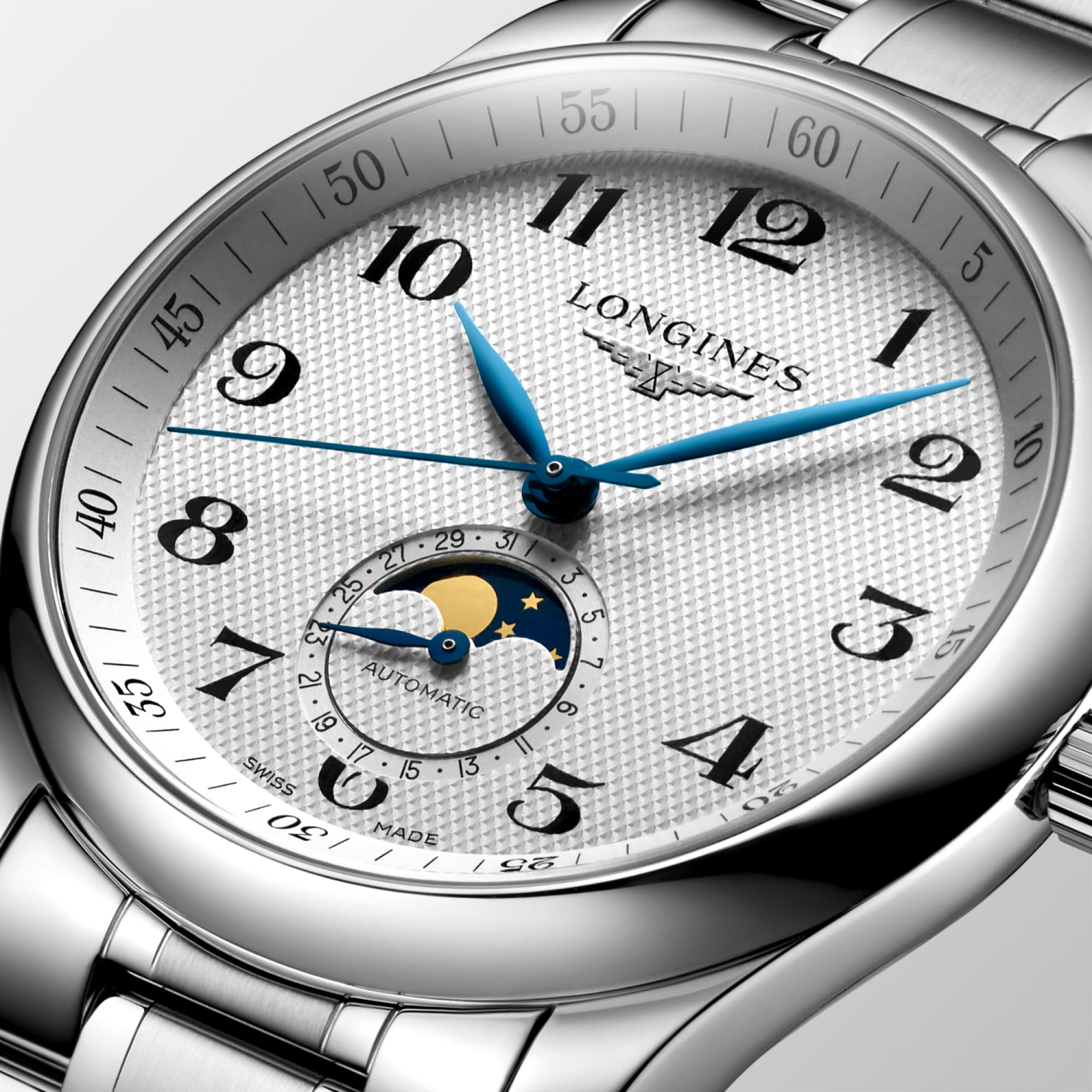 LONGINES 自動巻き 腕時計 シルバー LONGINES MASTER COLLECTION MOONPHASE 自動巻、ステンレススティール