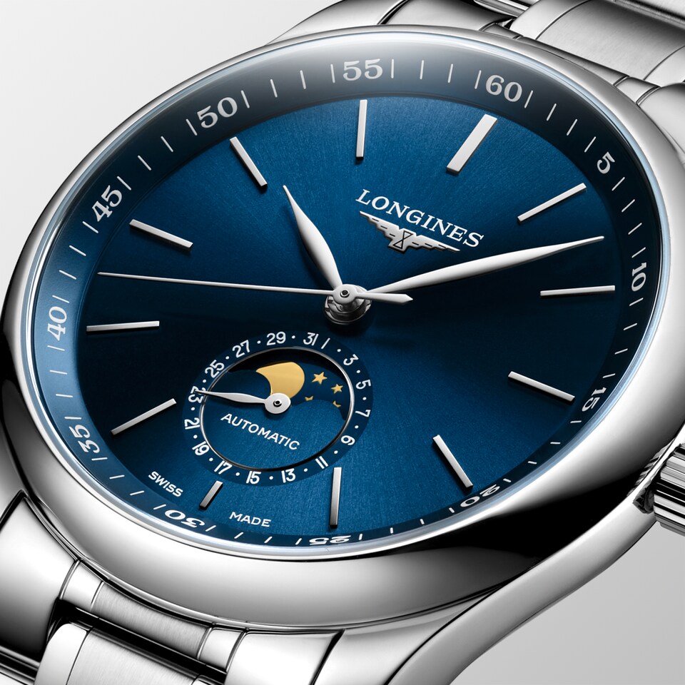 Longines Master Collection Moonphase 40mm Cadran Bleu Soleillé - L2.909.4.92.6