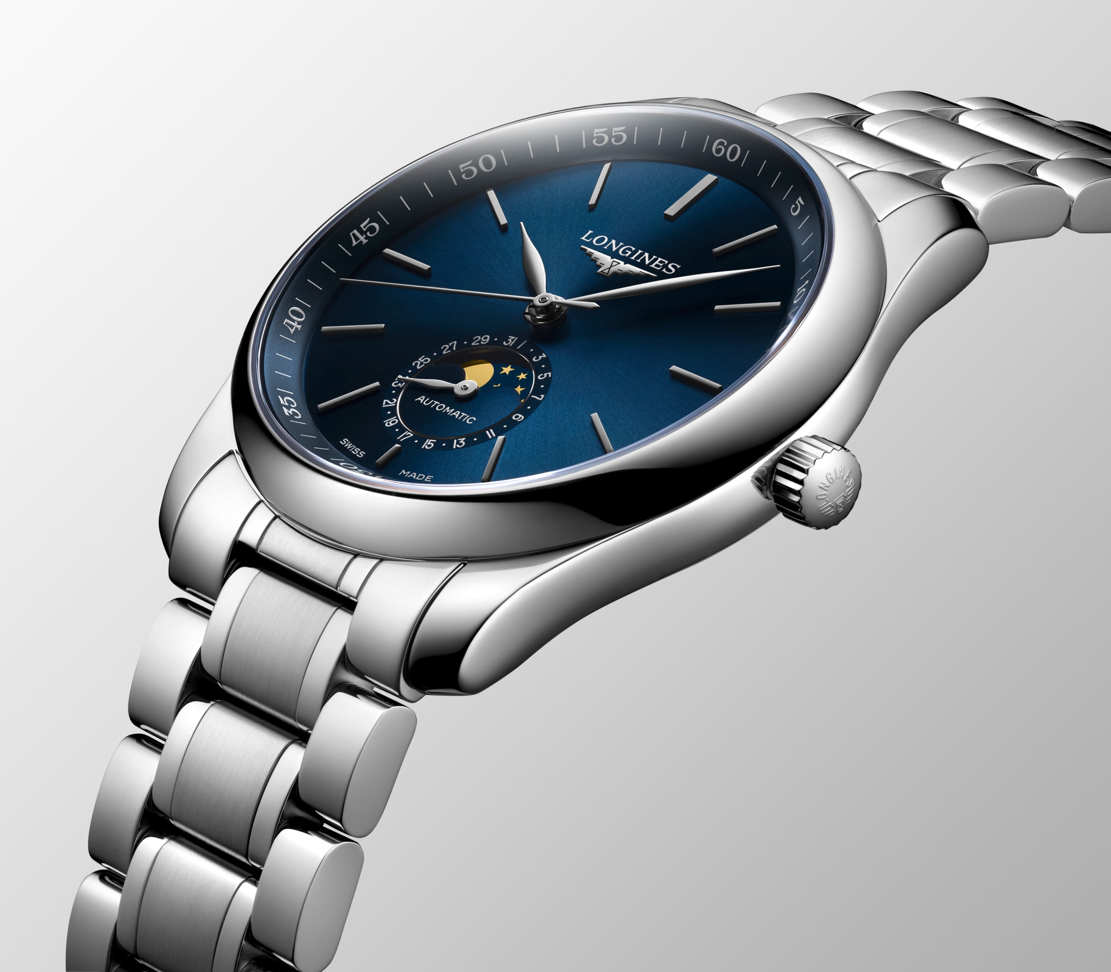 LONGINES MASTER COLLECTION MOONPHASE 自動巻、ステンレススティール