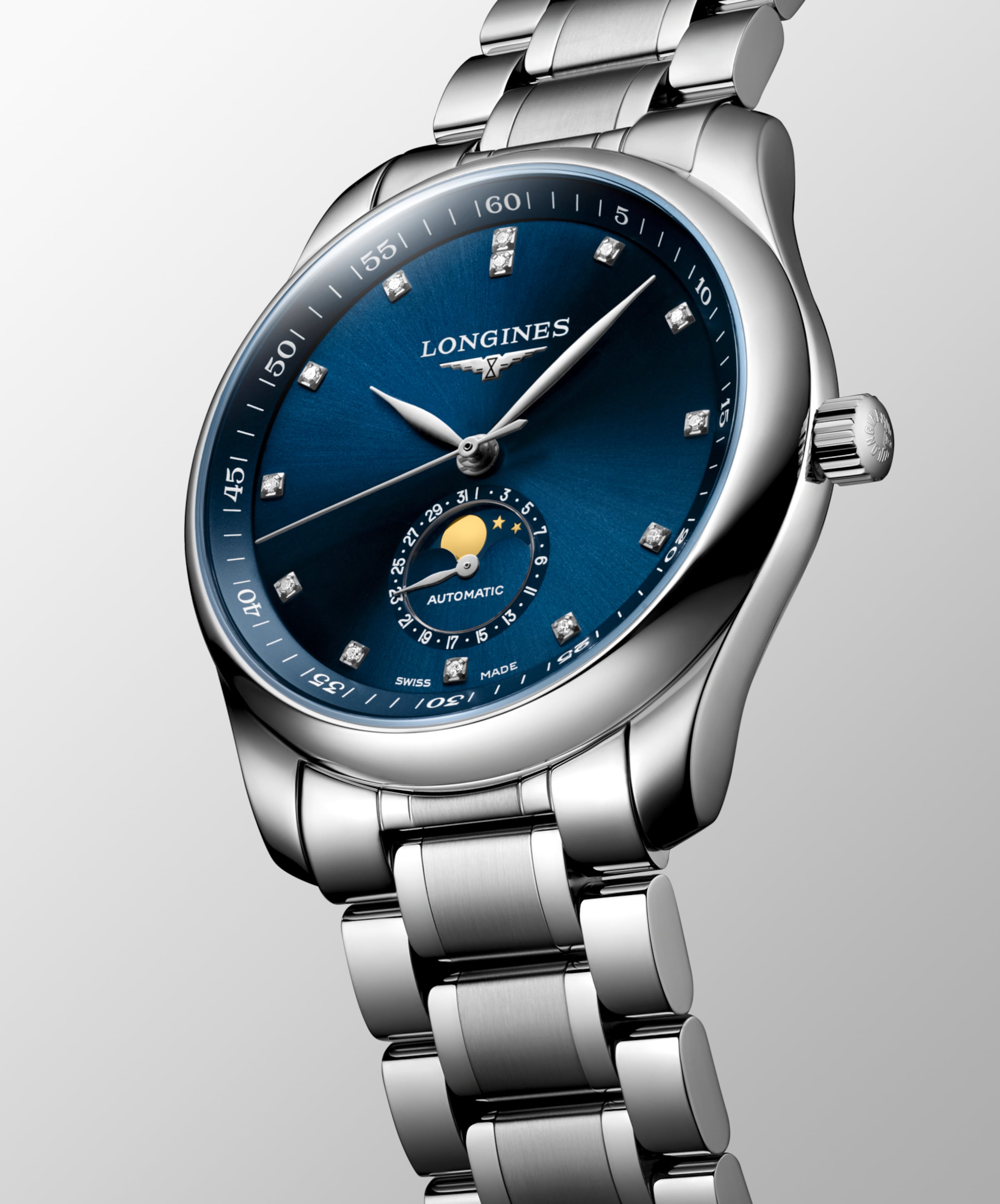 Longines MASTER COLLECTION MOONPHASE 오토매틱 스테인리스 스틸 Watch - L2.909.4.97.6