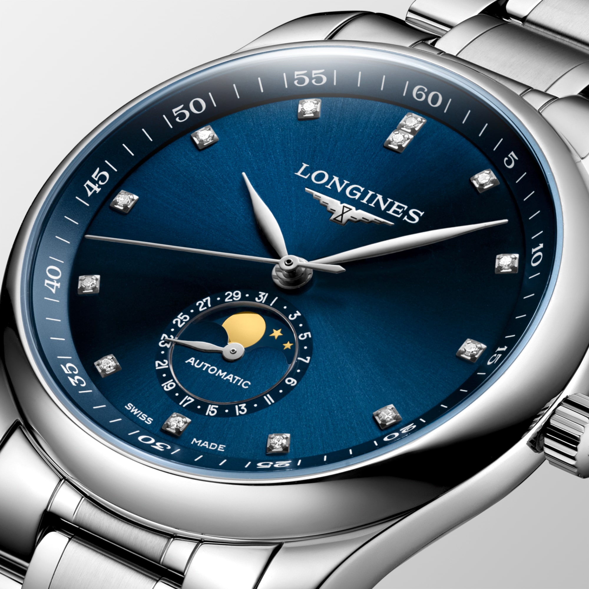 LONGINES MASTER COLLECTION MOONPHASE | Ø 40.00 mm, Sunray Blue