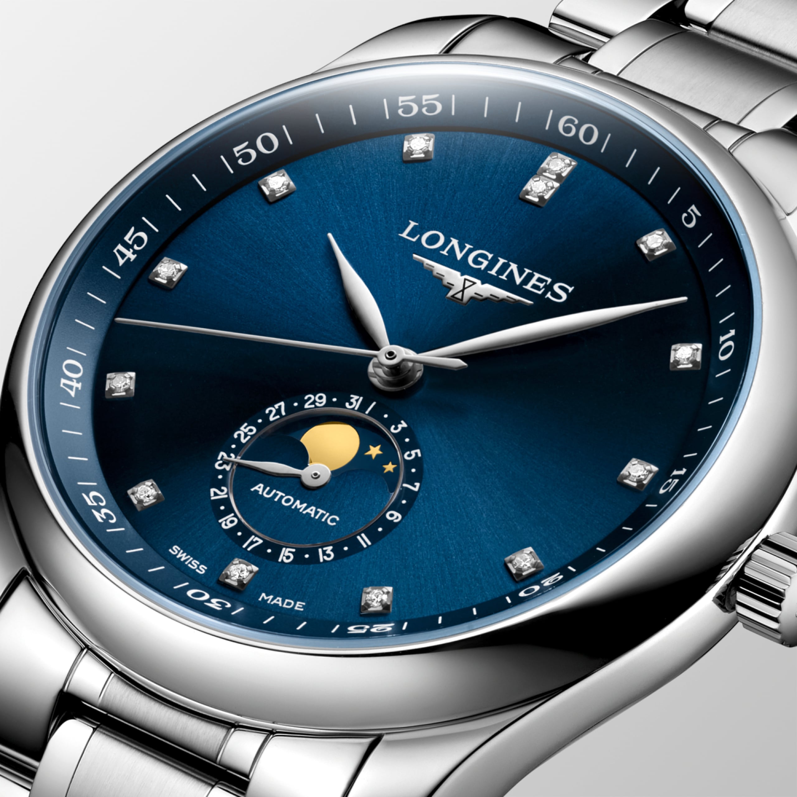 Longines MASTER COLLECTION MOONPHASE 오토매틱 스테인리스 스틸 Watch - L2.909.4.97.6