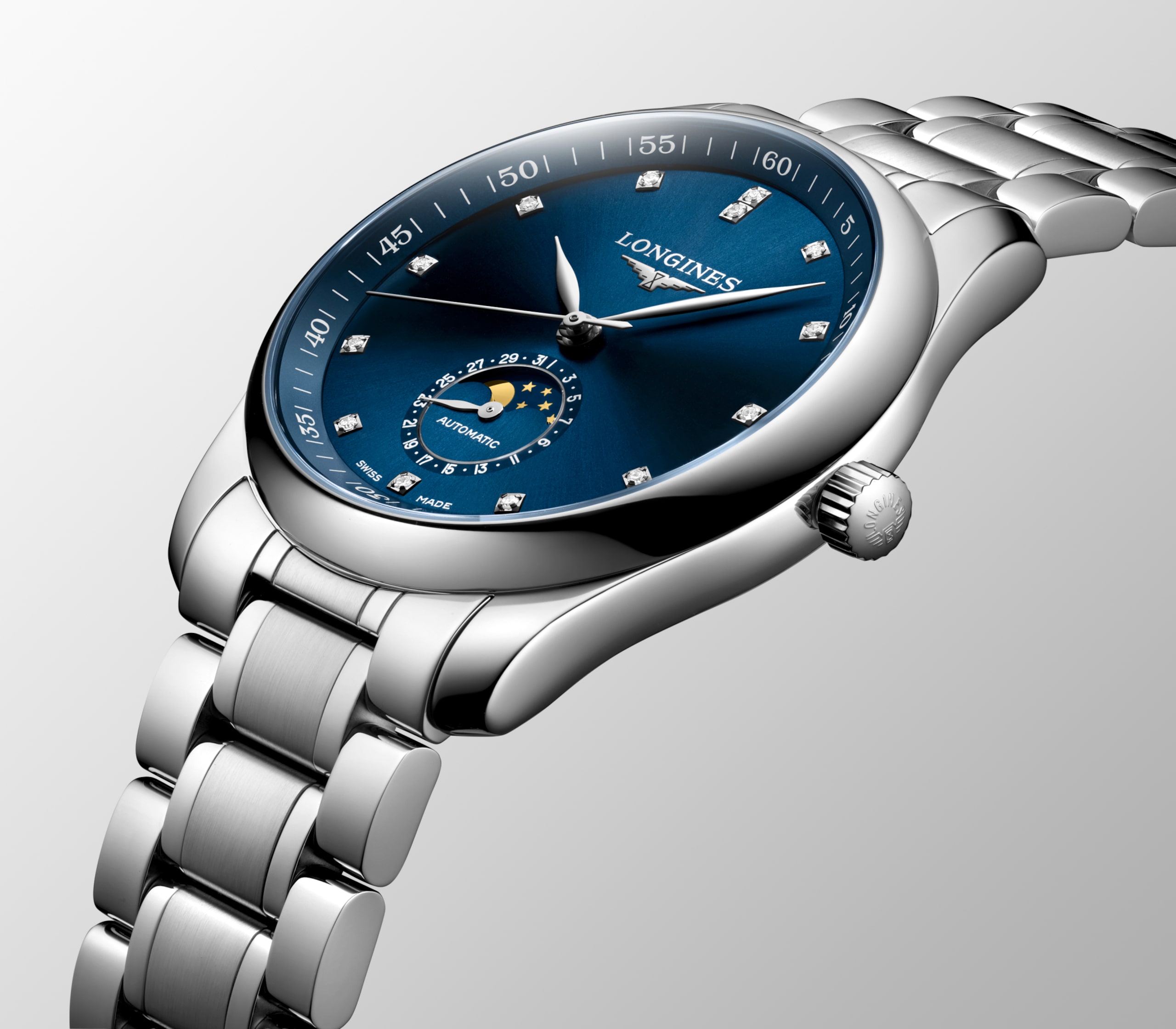 Longines MASTER COLLECTION MOONPHASE 오토매틱 스테인리스 스틸 Watch - L2.909.4.97.6
