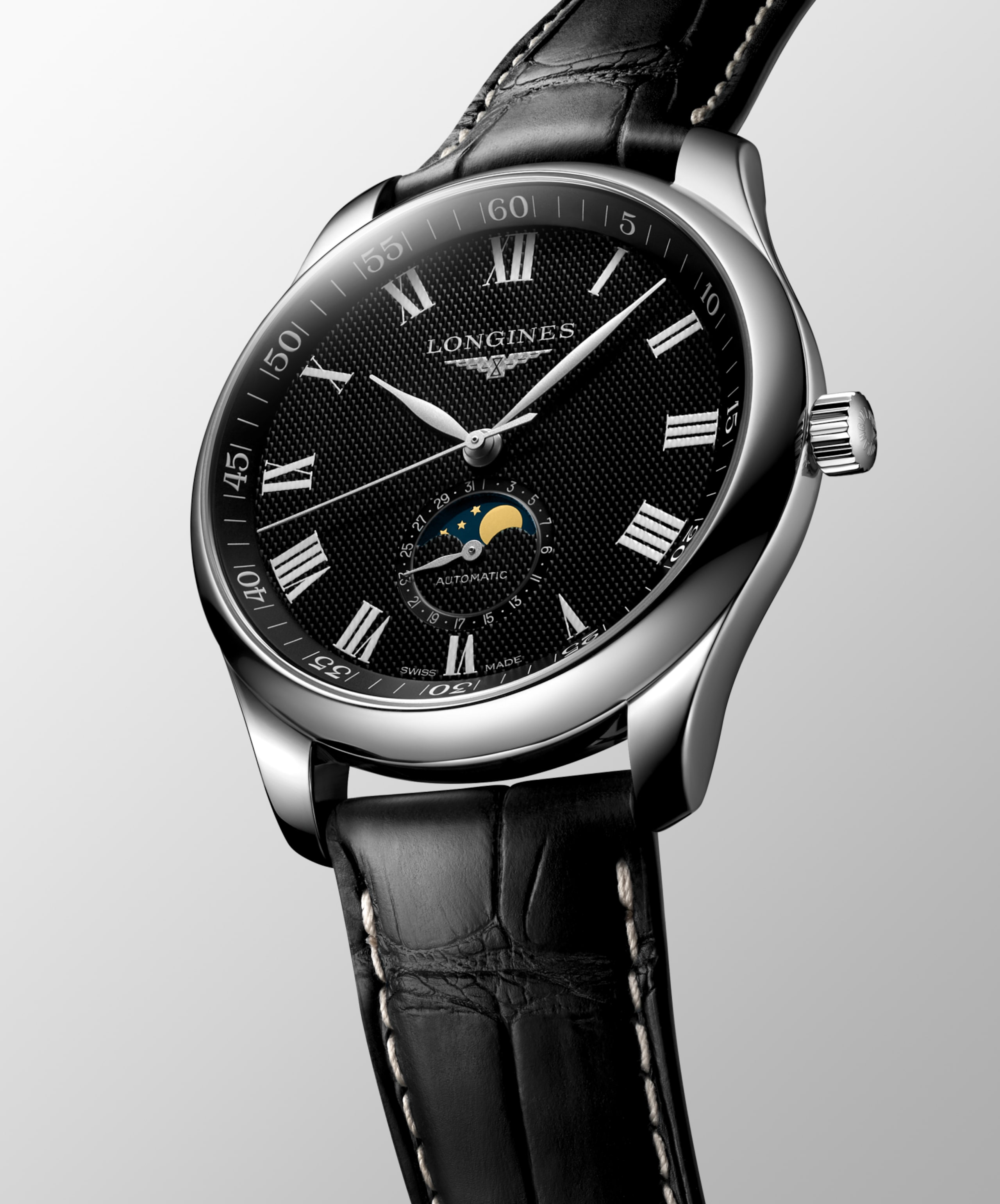 Longines MASTER COLLECTION MOONPHASE Automatik Edelstahl Watch - L2.919.4.51.7