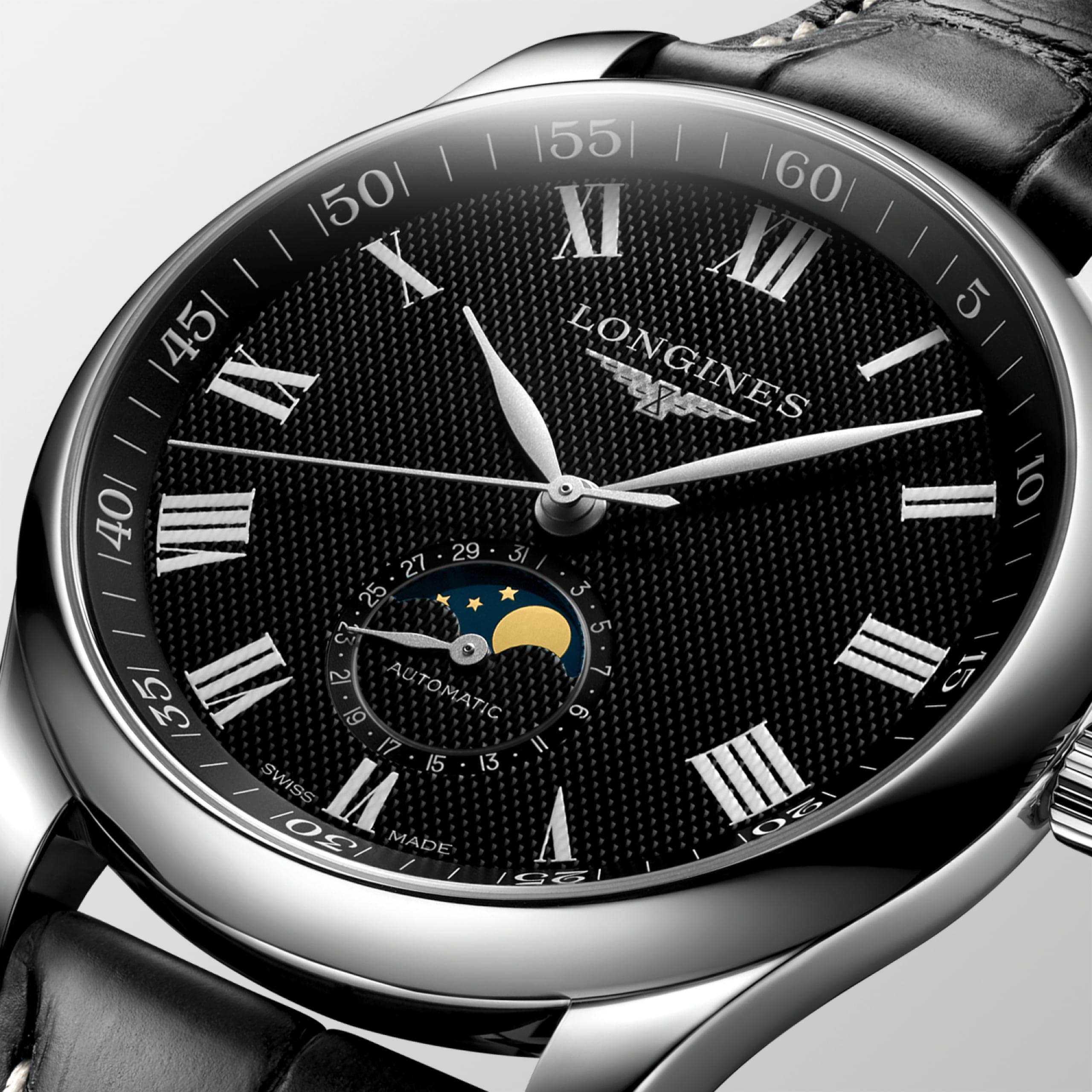 Longines MASTER COLLECTION MOONPHASE Automatik Edelstahl Watch - L2.919.4.51.7