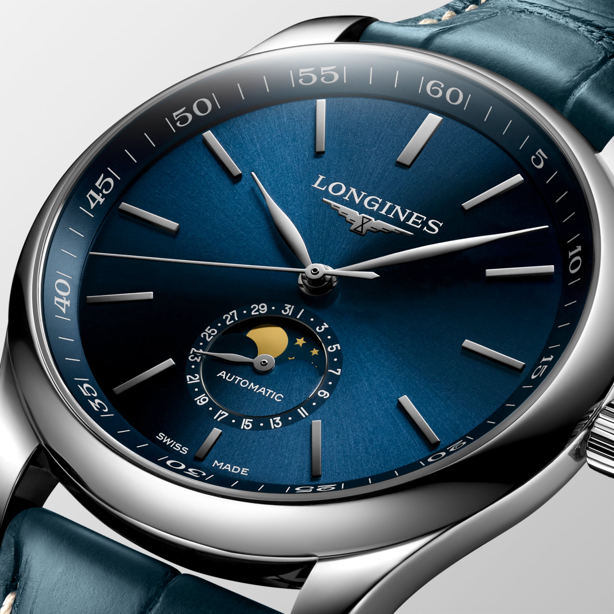 LONGINES MASTER COLLECTION MOONPHASE 自動巻、ステンレス