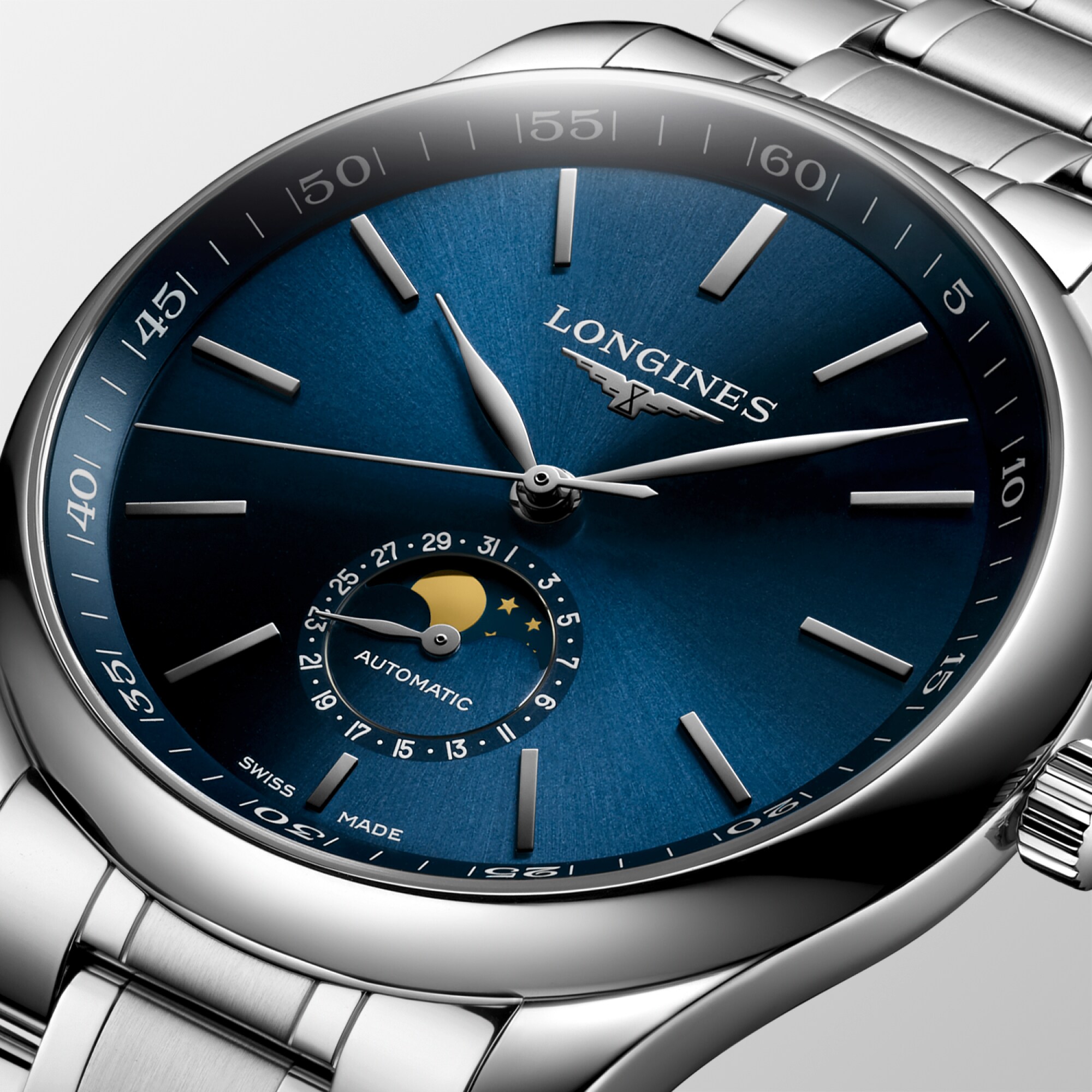 LONGINES MASTER COLLECTION MOONPHASE 自動巻、ステンレス