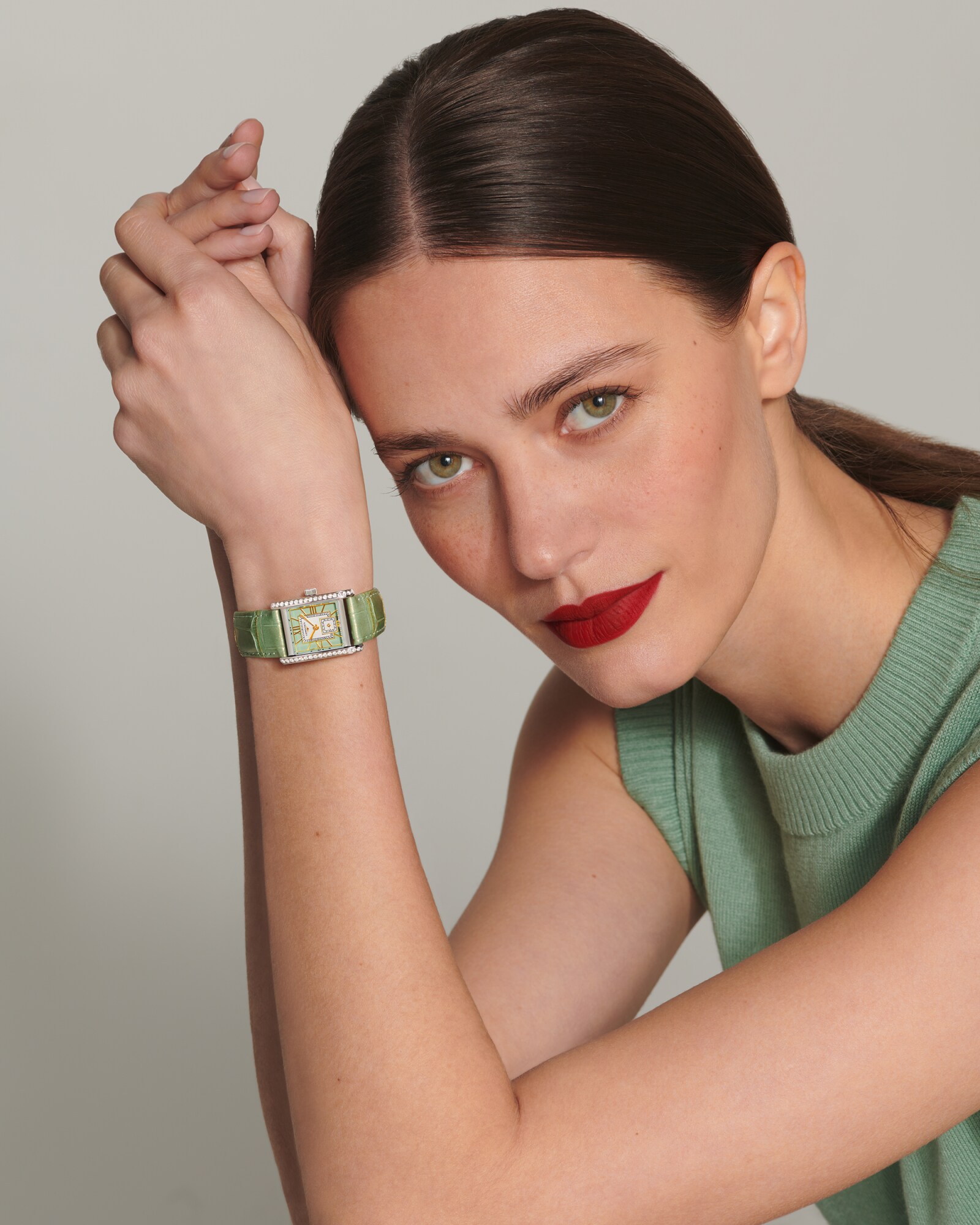 ドルチェヴィータ ミニ クォーツ、ステンレススティール、グリーン