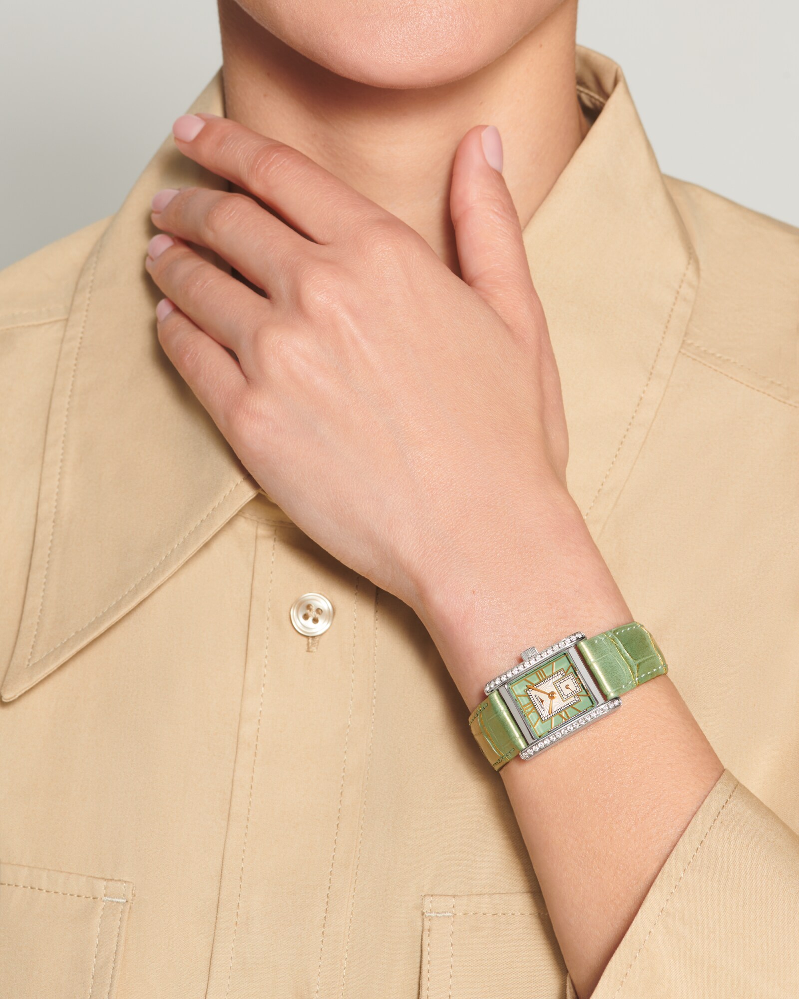 ドルチェヴィータ ミニ クォーツ、ステンレススティール、グリーン