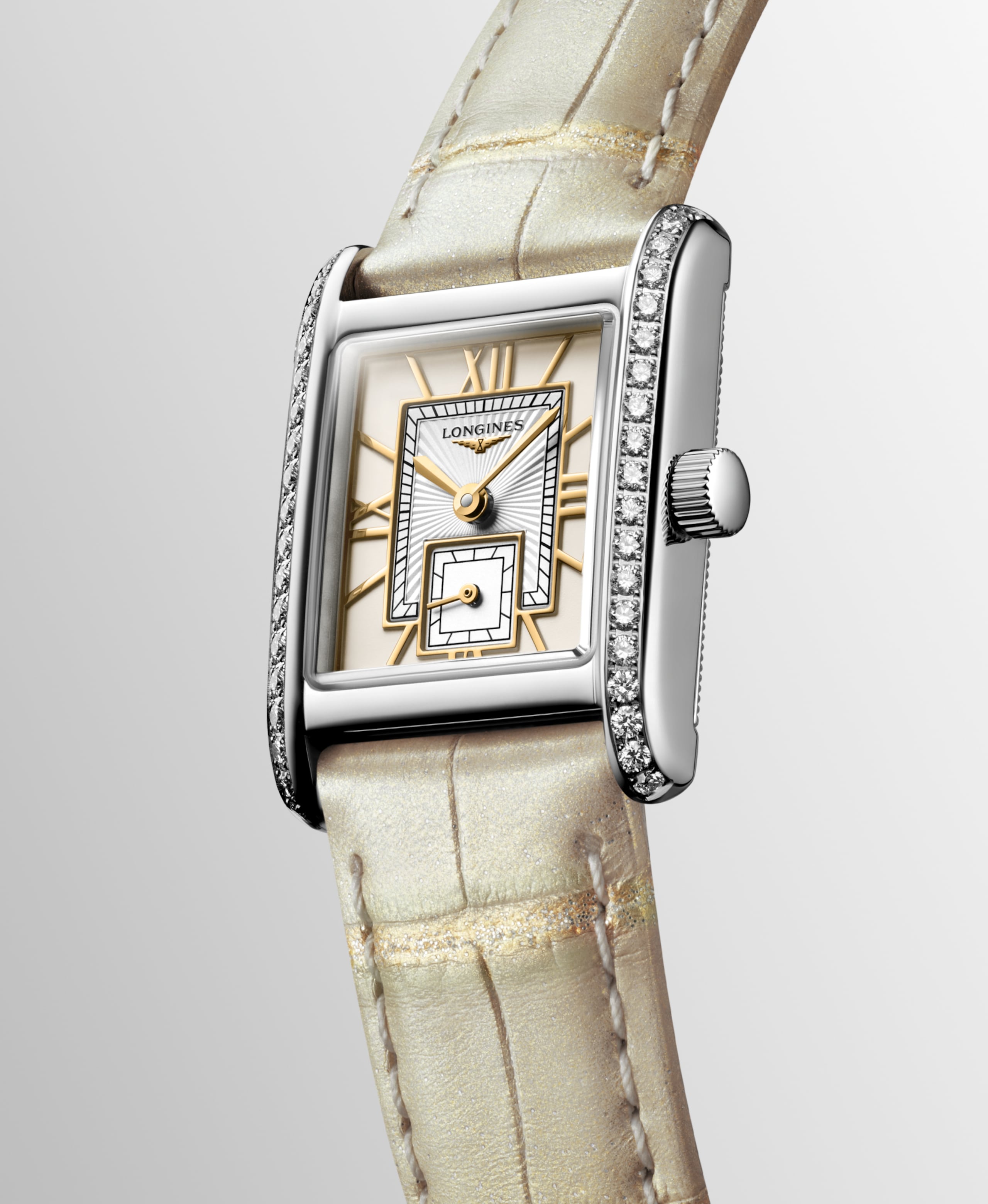 LONGINES MINI DOLCEVITA L5.200.0.79.2 Cuarzo, Acero inoxidable, Marfil, Correa Watch - Parte frontal del reloj