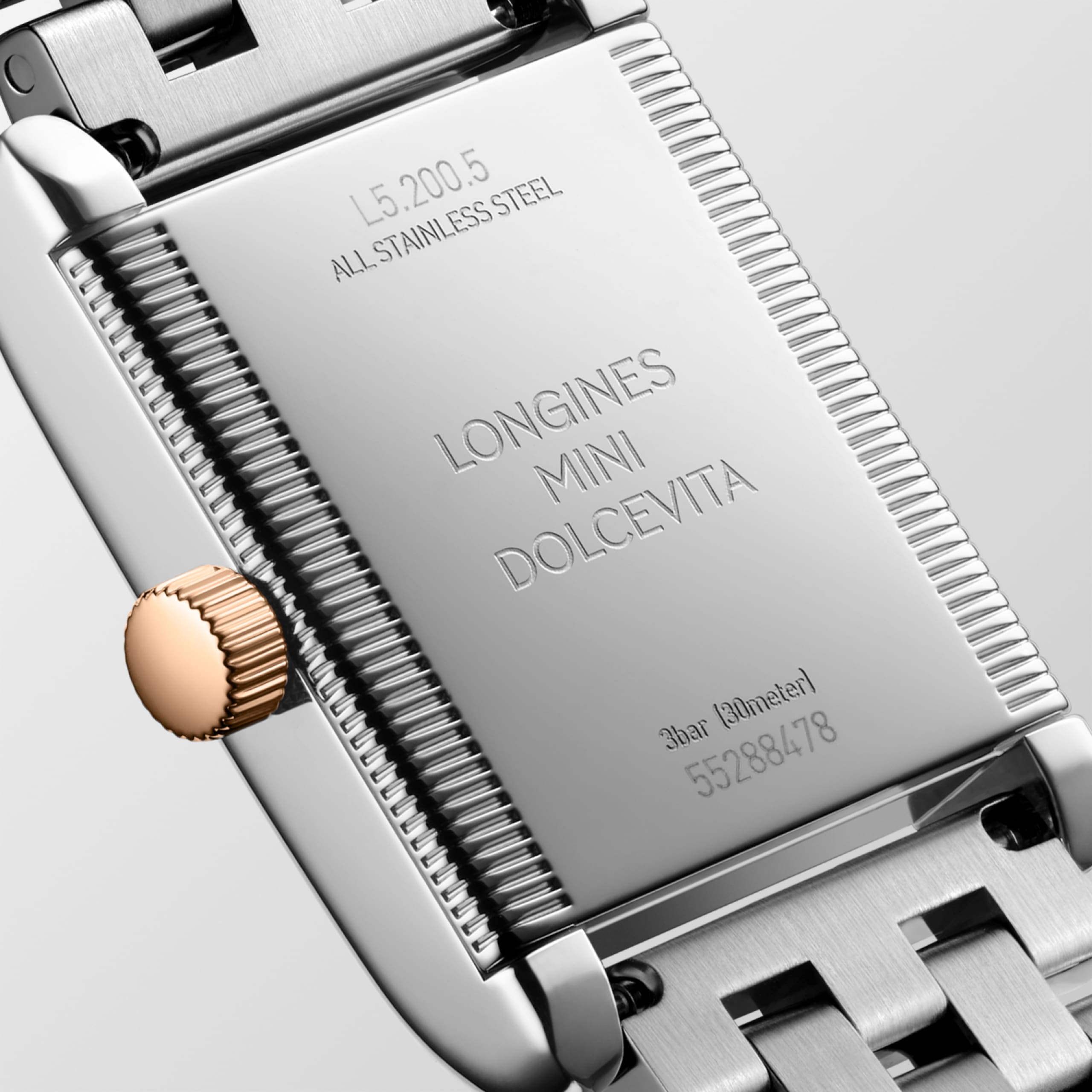 Longines MINI DOLCEVITA quartz stainless steel with 18 karat pink gold crown Watch - L5.200.5.71.7