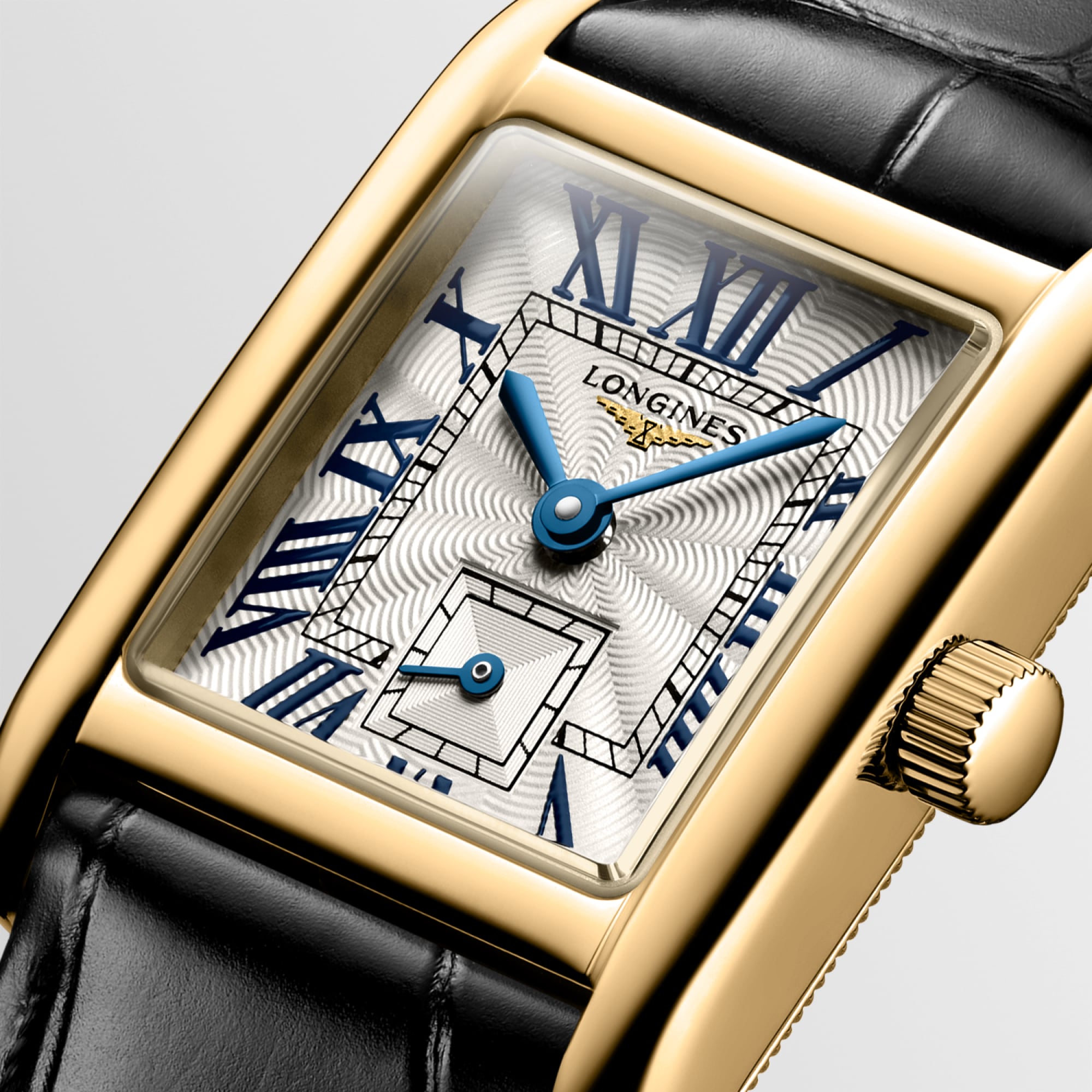 LONGINES MINI DOLCEVITA Quartz, 18 Karat Yellow Gold, Silver