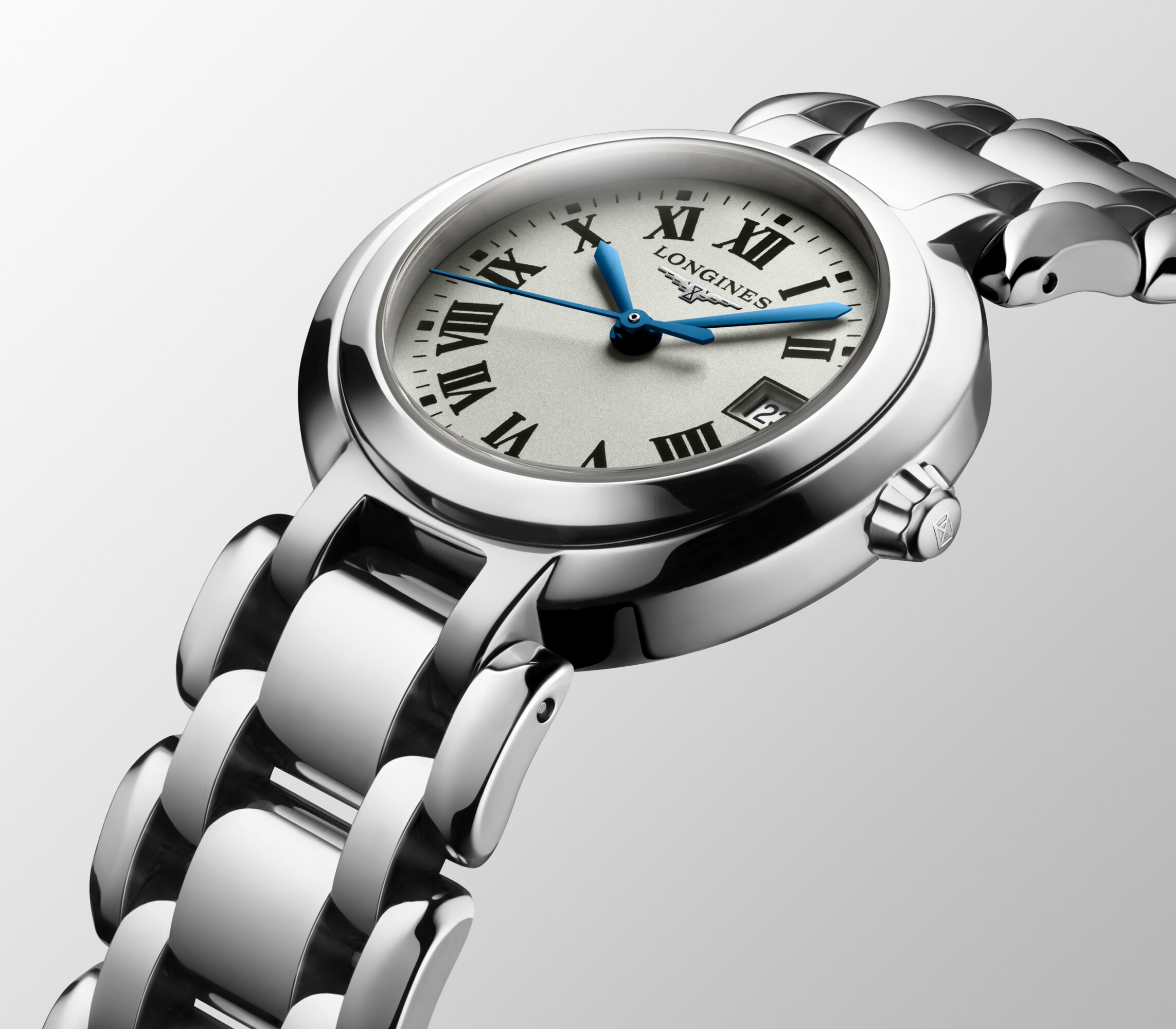 新月系列石英, 不鏽鋼, 銀色錶盤搭配錶鏈| LONGINES TW