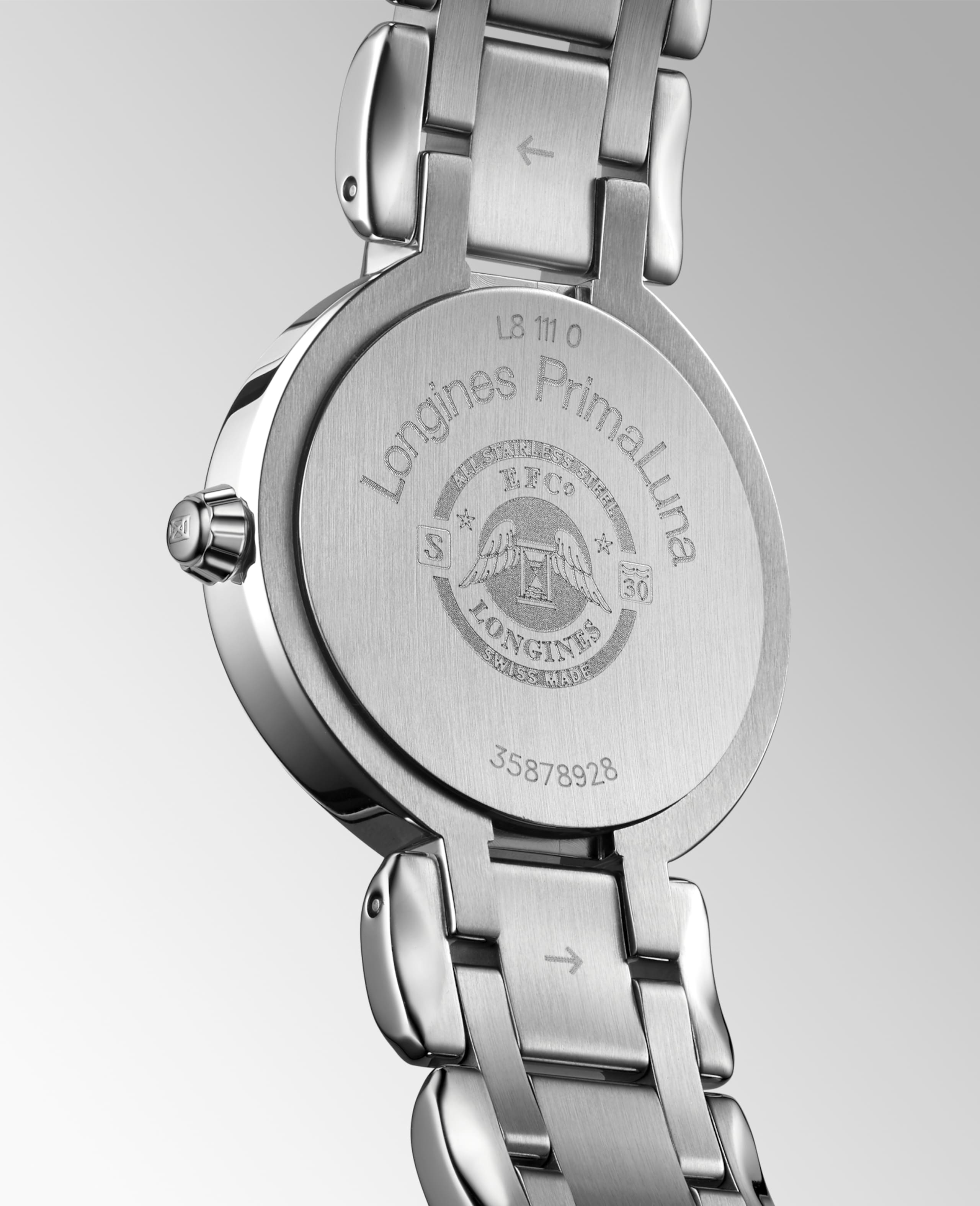 Longines PRIMALUNA automático acero inoxidable Watch - L8.111.0.87.6