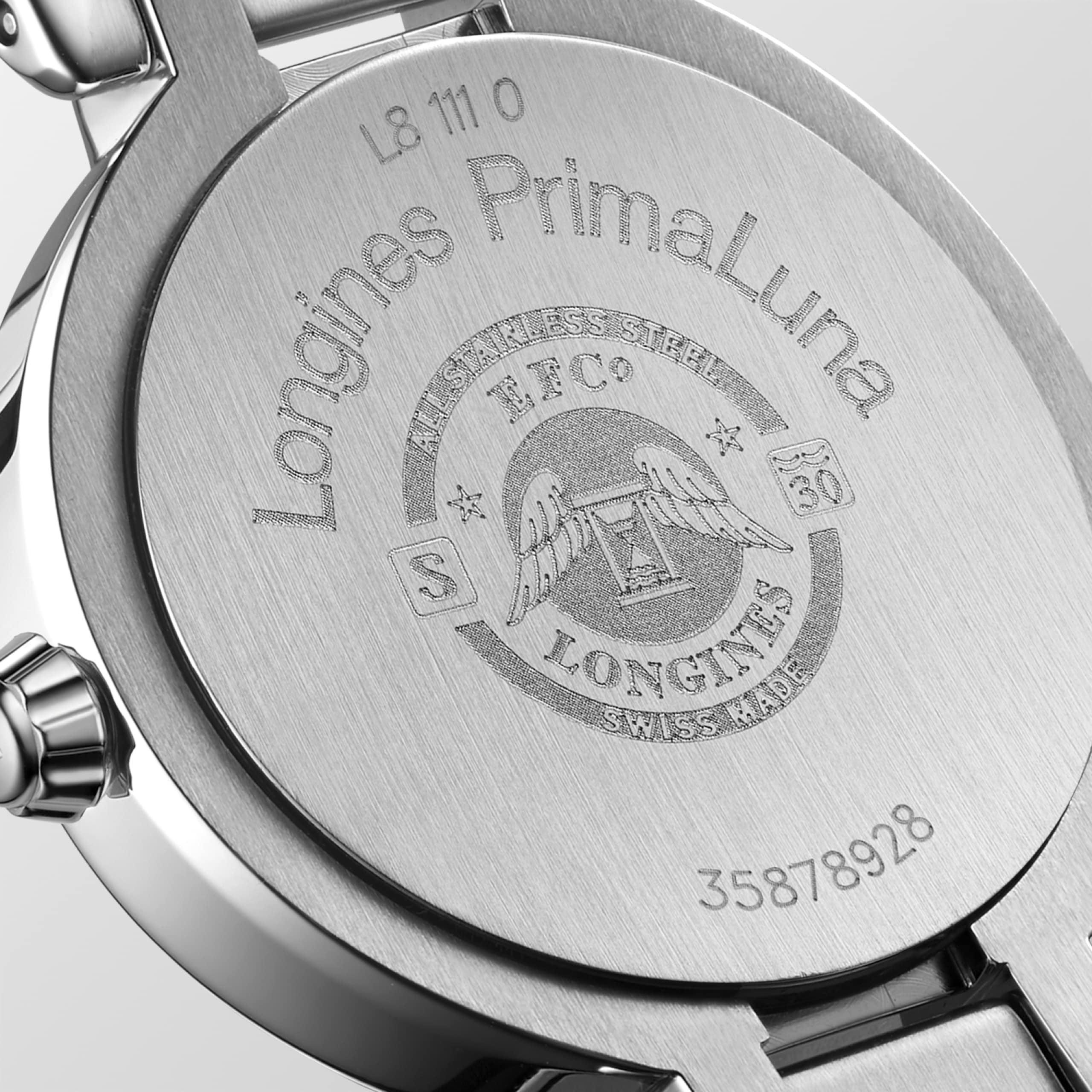 Longines PRIMALUNA automático acero inoxidable Watch - L8.111.0.87.6