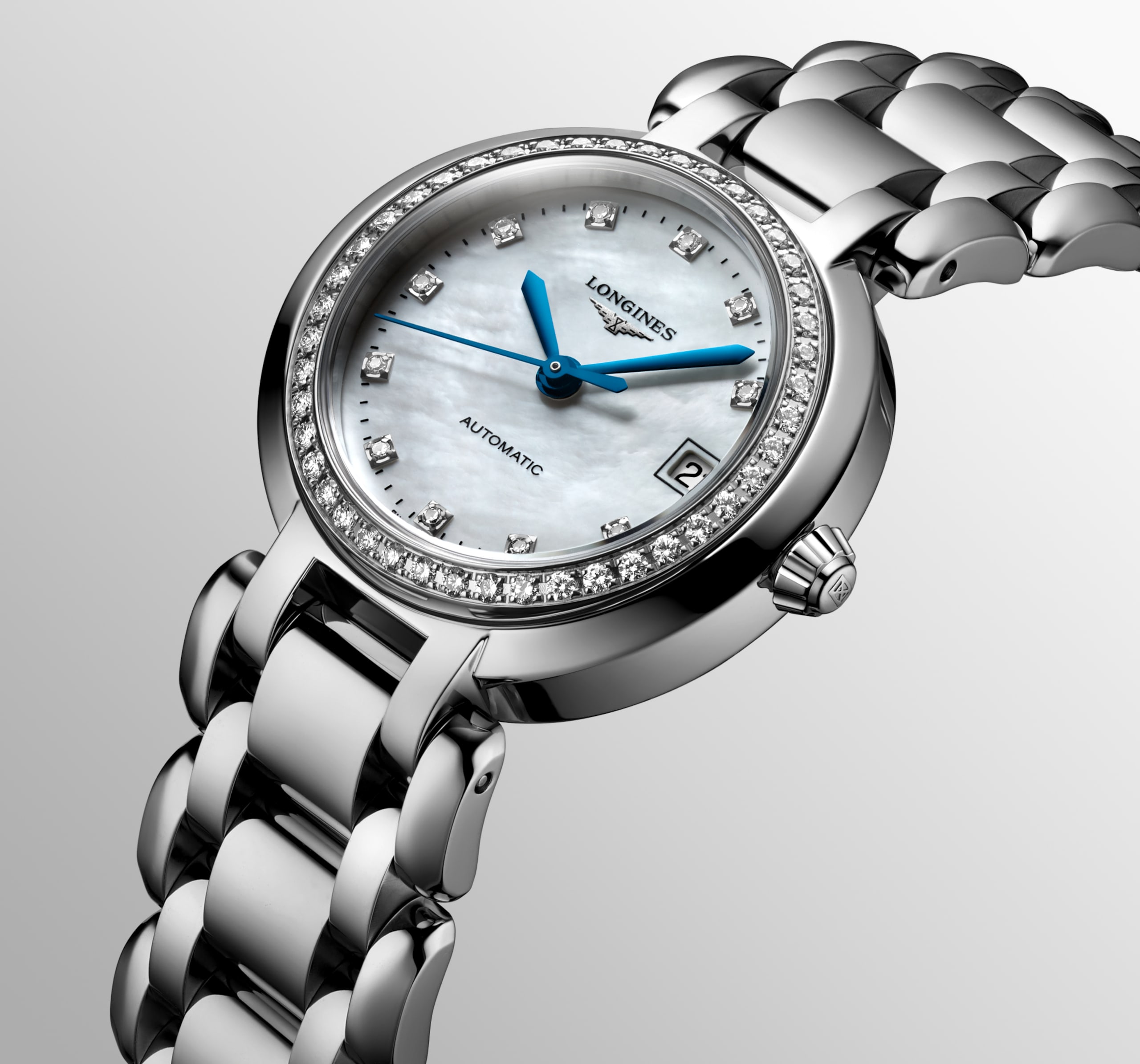 Longines PRIMALUNA automático acero inoxidable Watch - L8.111.0.87.6