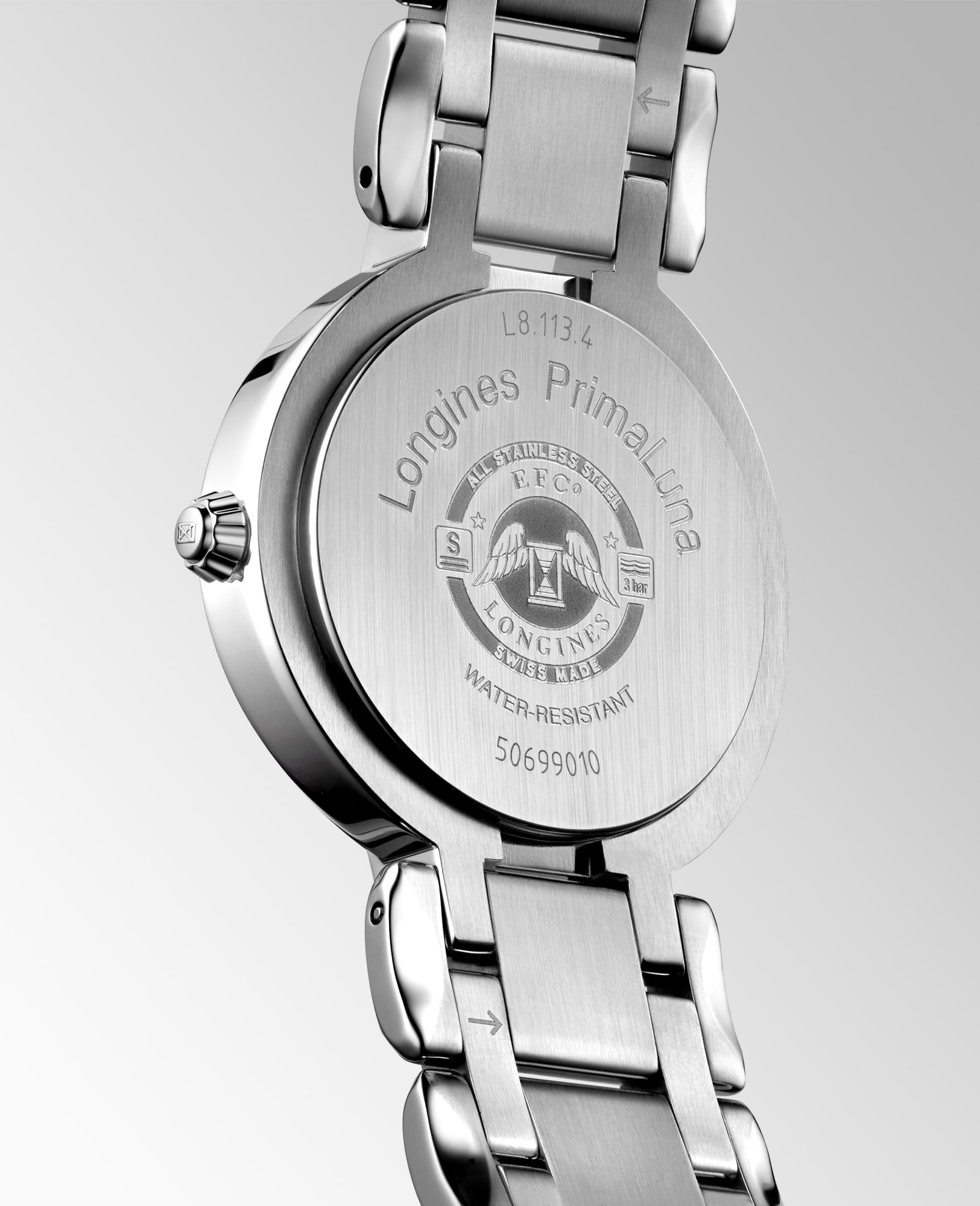 Longines Primaluna Automatic watch 30mm, Sunray blue