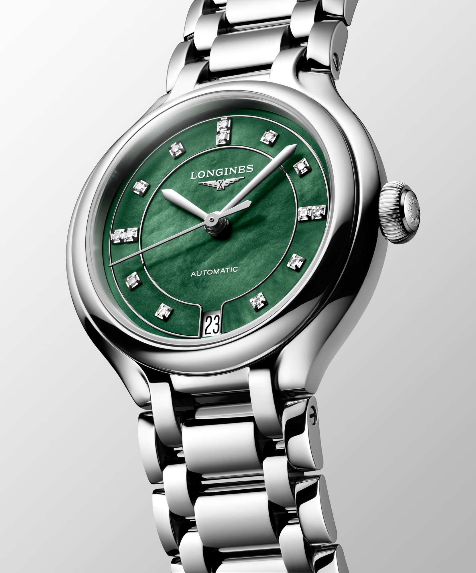 LONGINES PRIMALUNA | Ø 34.00 mm, Vivid Green Mother-of-pearl | L8