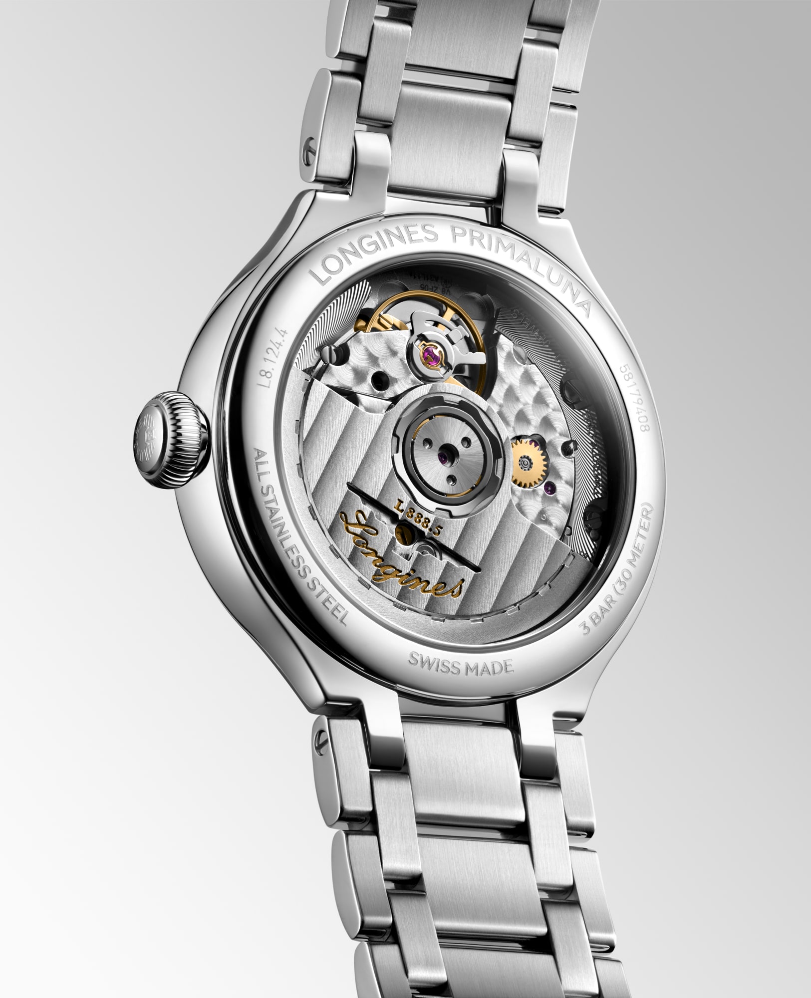 ロンジン プリマルナ | Ø 34.00 mm, シルバー「サンレイ」 | L8.124.4