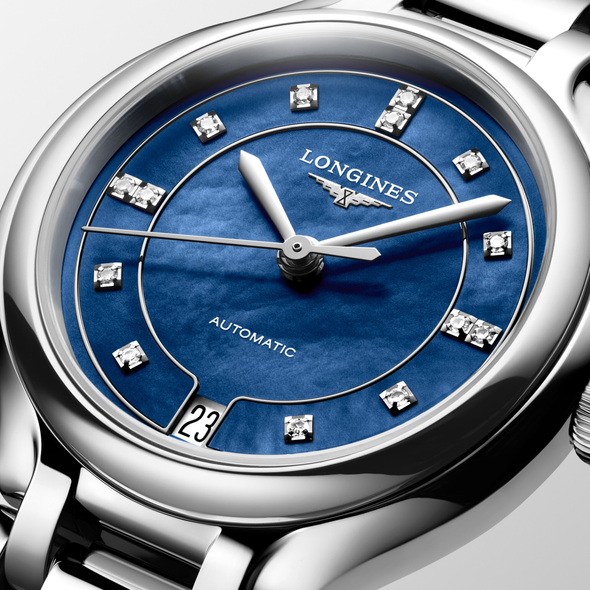 LONGINES PRIMALUNA | Ø 34.00 mm, Luminous Blue Mother-of-pearl