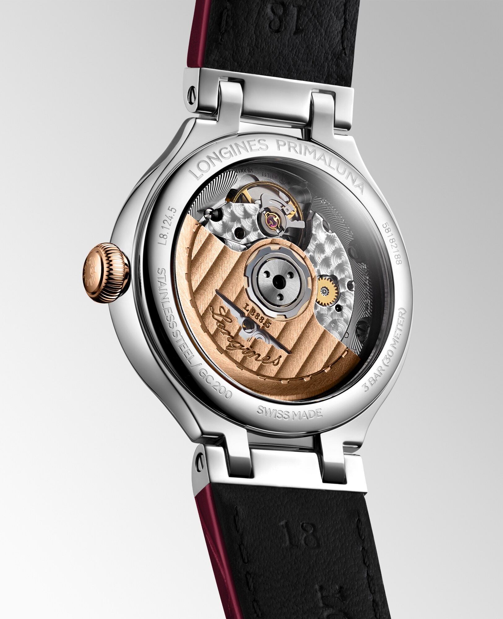 LONGINES PRIMALUNA Automatic, Stainless Steel And Rose Gold 18