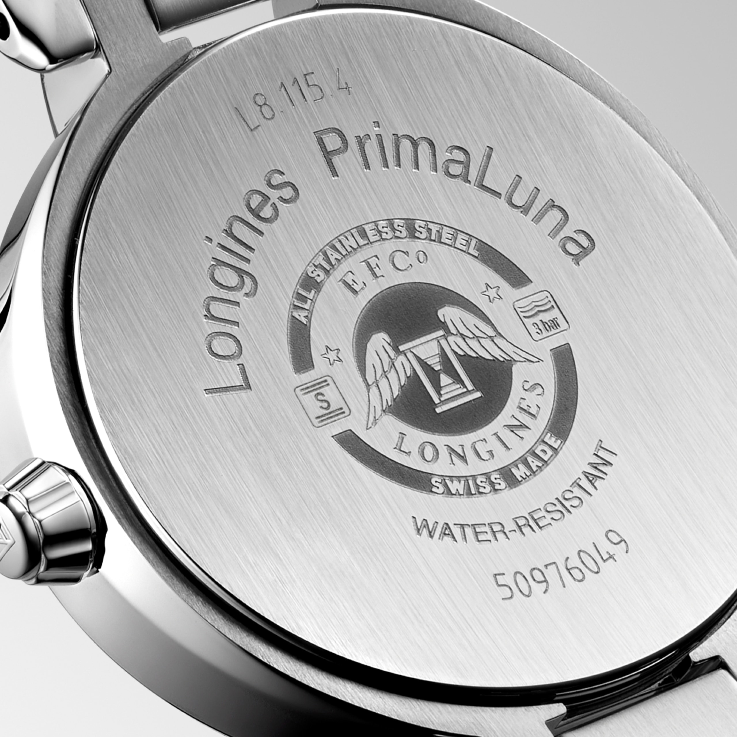 Longines PRIMALUNA MOONPHASE al quarzo acciaio inossidabile Watch - L8.115.4.61.6