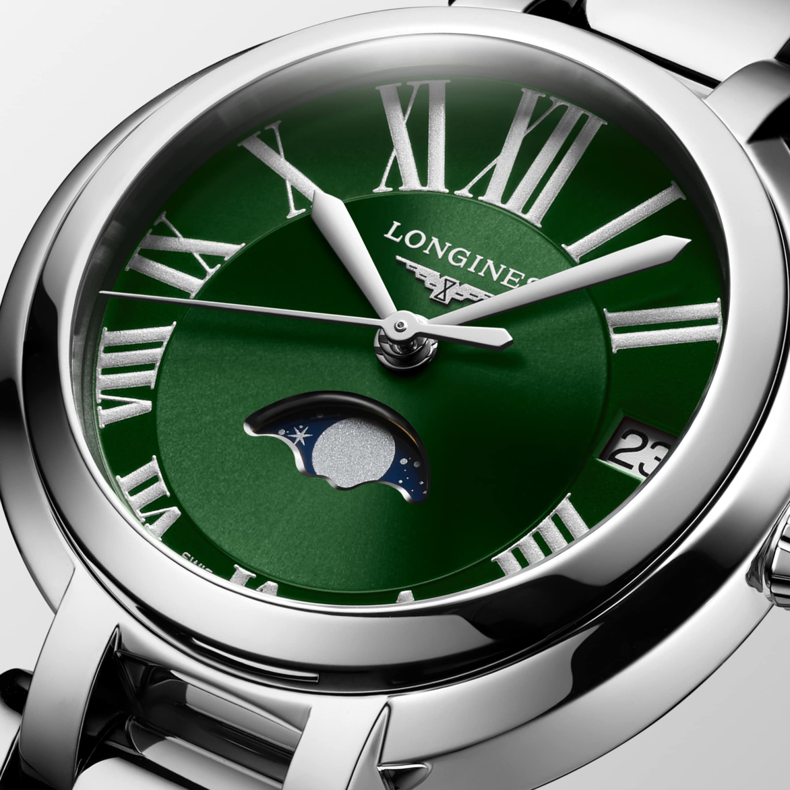 Longines PRIMALUNA MOONPHASE al quarzo acciaio inossidabile Watch - L8.115.4.61.6