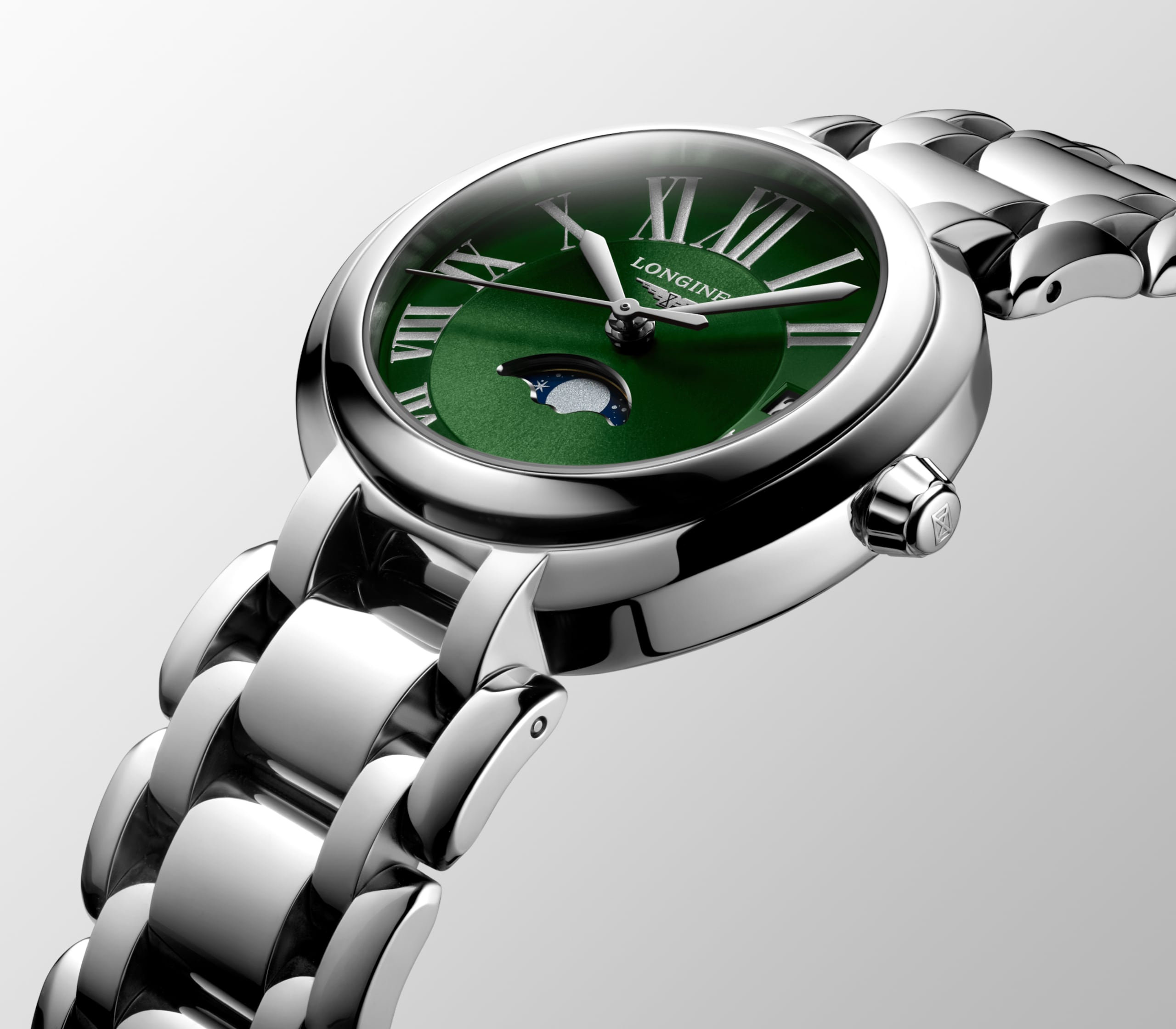 Longines PRIMALUNA MOONPHASE al quarzo acciaio inossidabile Watch - L8.115.4.61.6