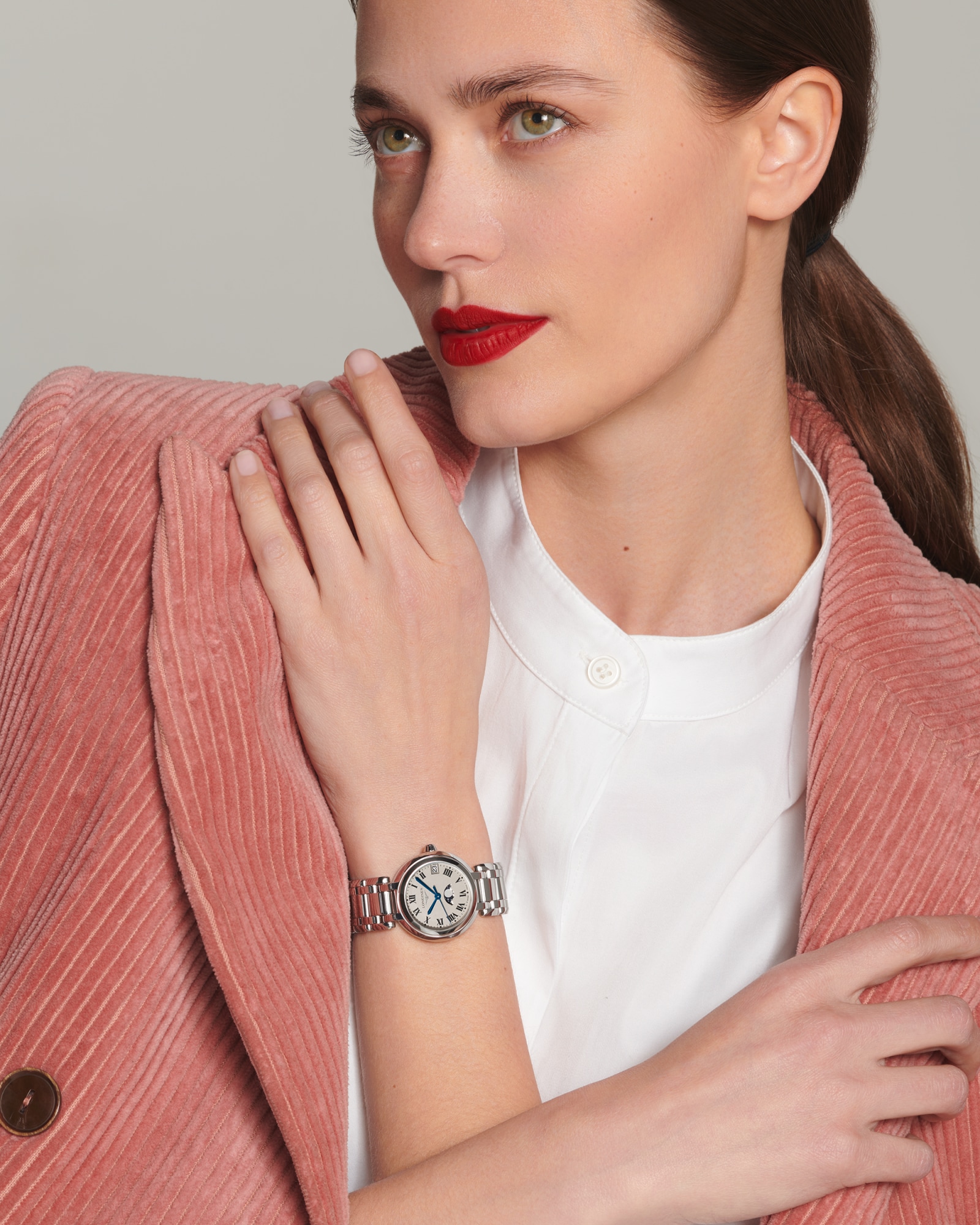 LONGINES PRIMALUNA MOONPHASE クォーツ、ステンレススティール