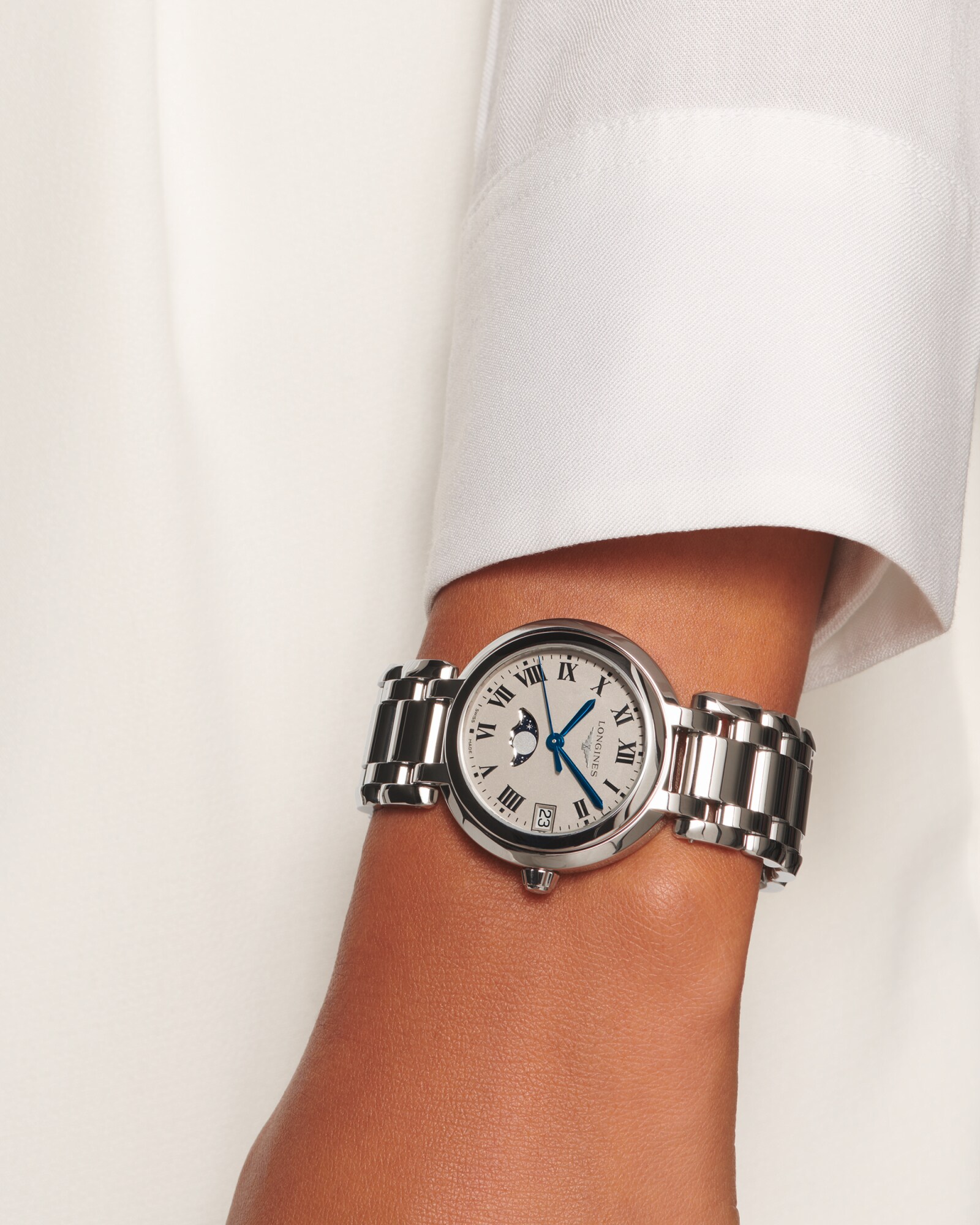 LONGINES PRIMALUNA MOONPHASE クォーツ、ステンレススティール