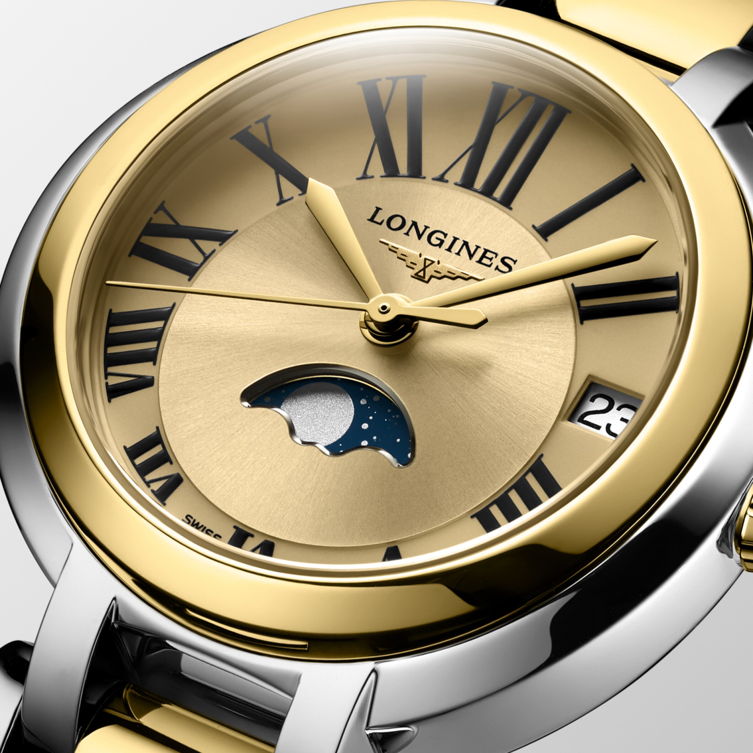 Longines PRIMALUNA MOONPHASE Quartz Stainless steel and 18 karat yellow gold cap 200 Watch - L8.115.5.31.7