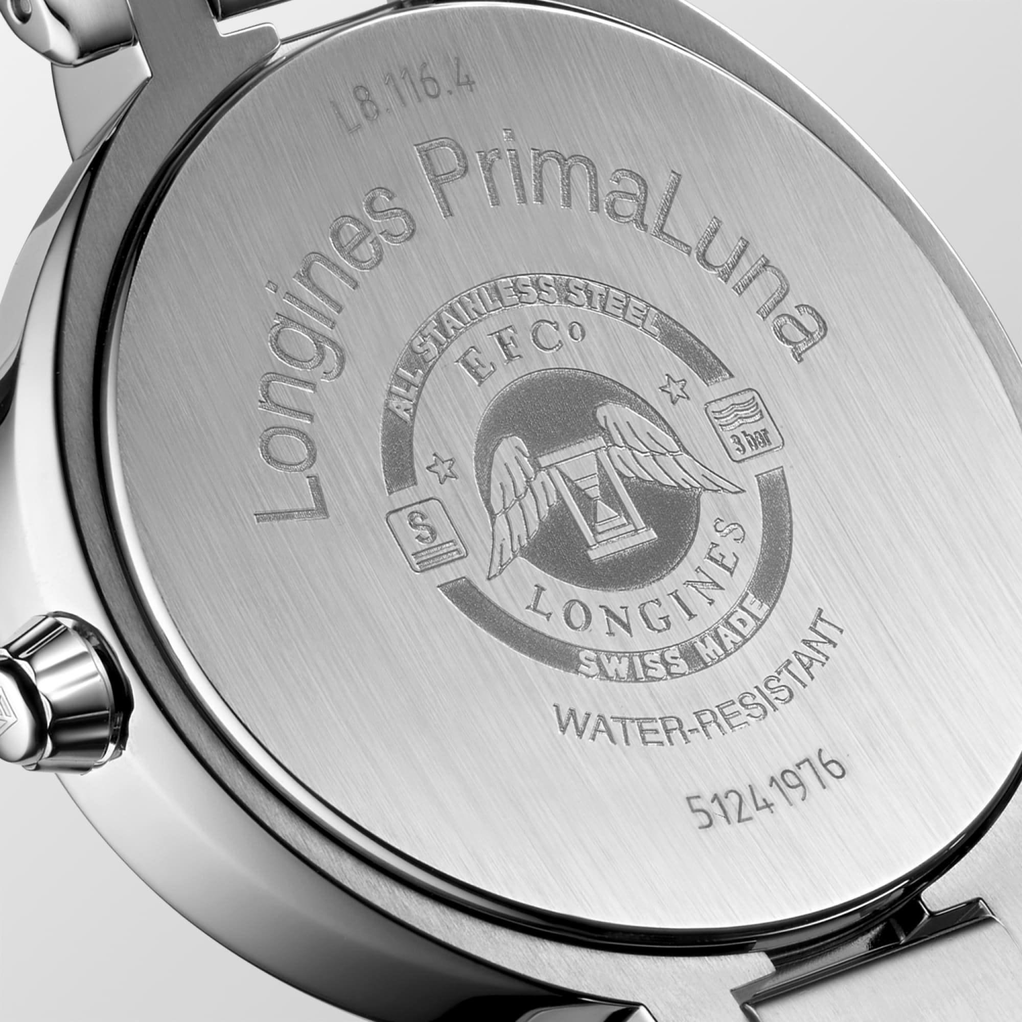 Longines Primaluna Moonphase Quartz watch 34mm, White mother