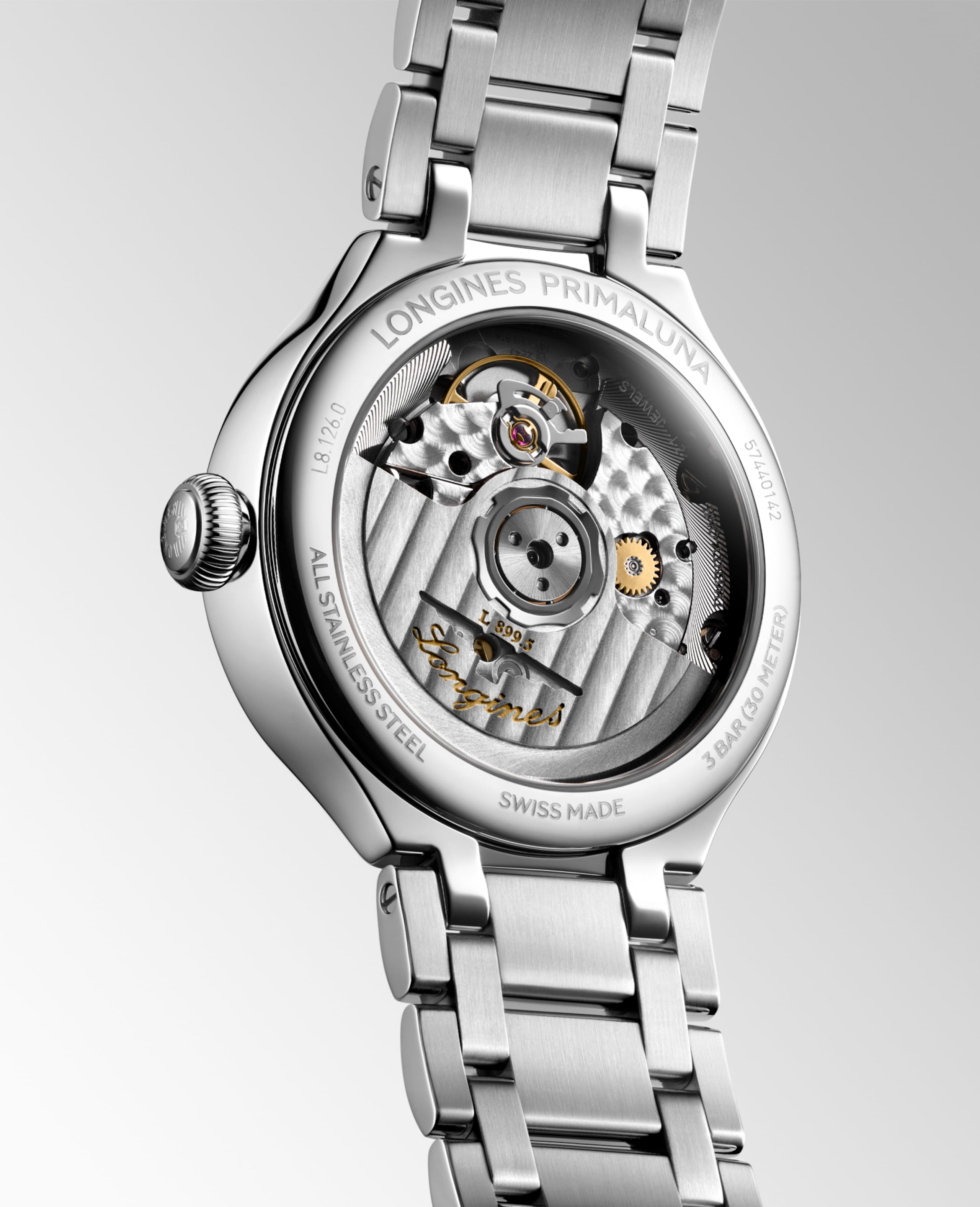 Longines PRIMALUNA MOONPHASE 自動 精鋼 Watch - L8.126.0.71.6