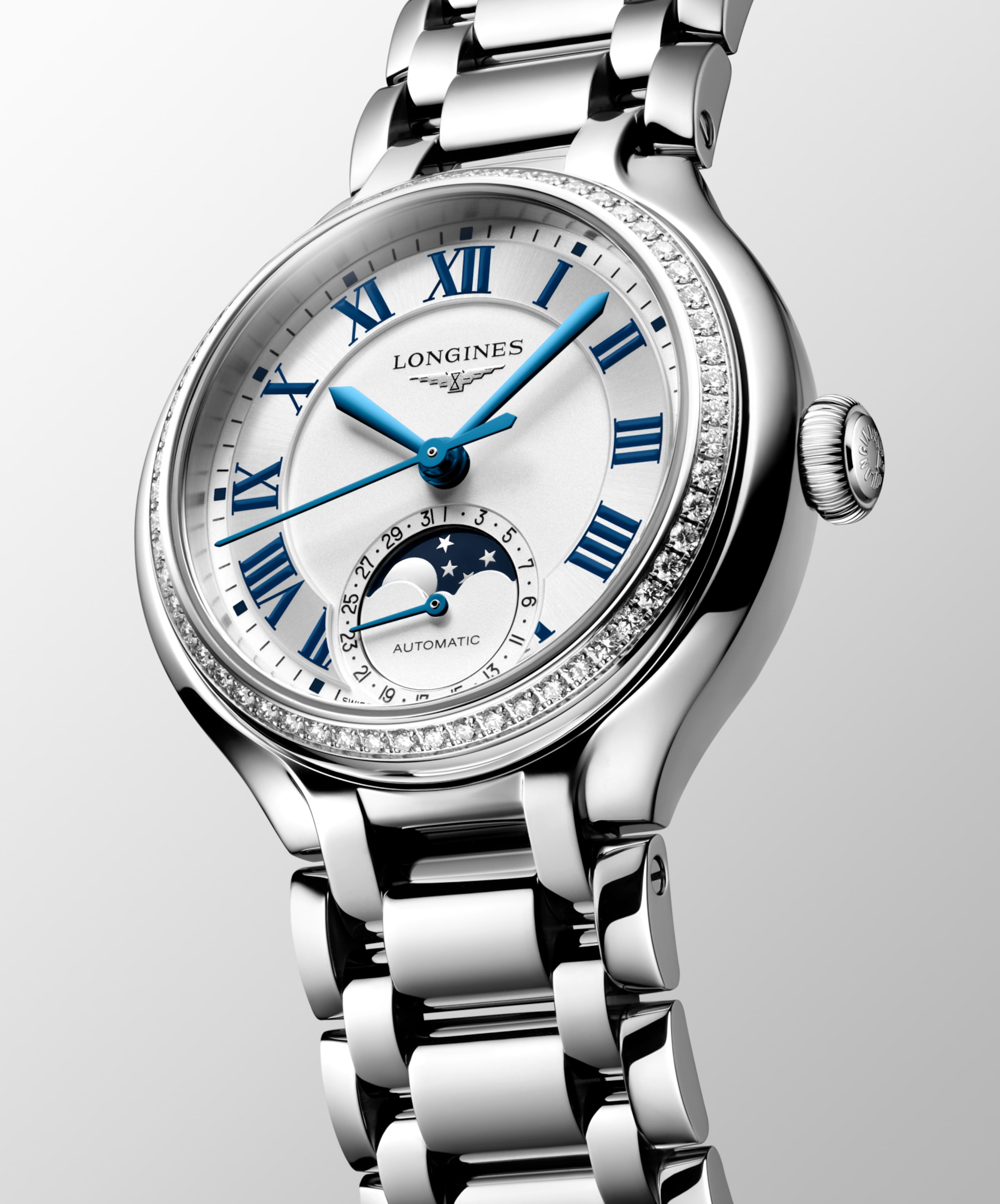 Longines PRIMALUNA MOONPHASE 自動 精鋼 Watch - L8.126.0.71.6
